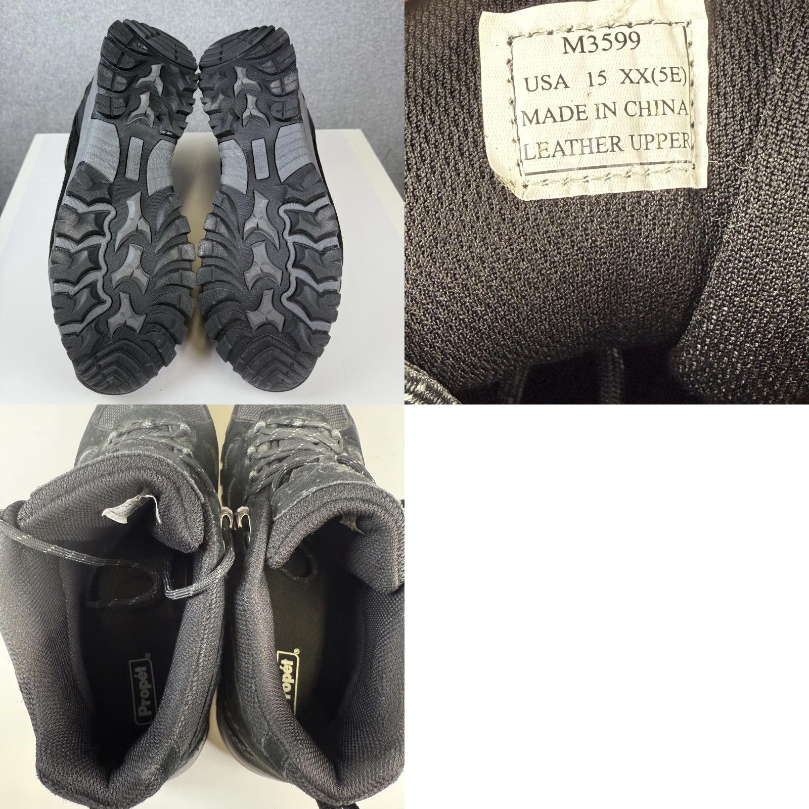 Doublet Propet Ridge Walker Boots Men 15EE Double Wide Leather Black Size 15 Mens Leather Boots Size US 15 / EU 48 - 8 Thumbnail