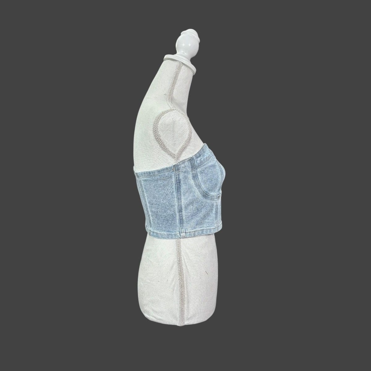 BLANKNYC Blank NYC Women’s Metallic Blue Denim Bustier Tube Top Sz S Size S / US 4 / IT 40 - 4 Thumbnail