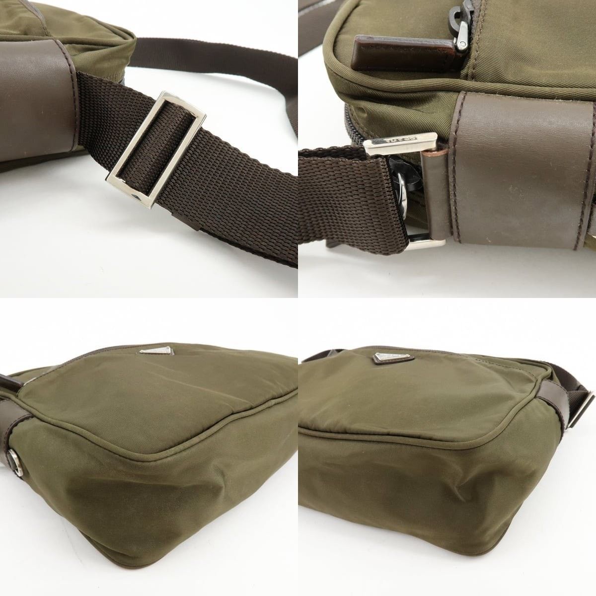 Prada Prada Triangle Logo Nylon Crossbody Bag Green Size ONE SIZE - 4 Thumbnail