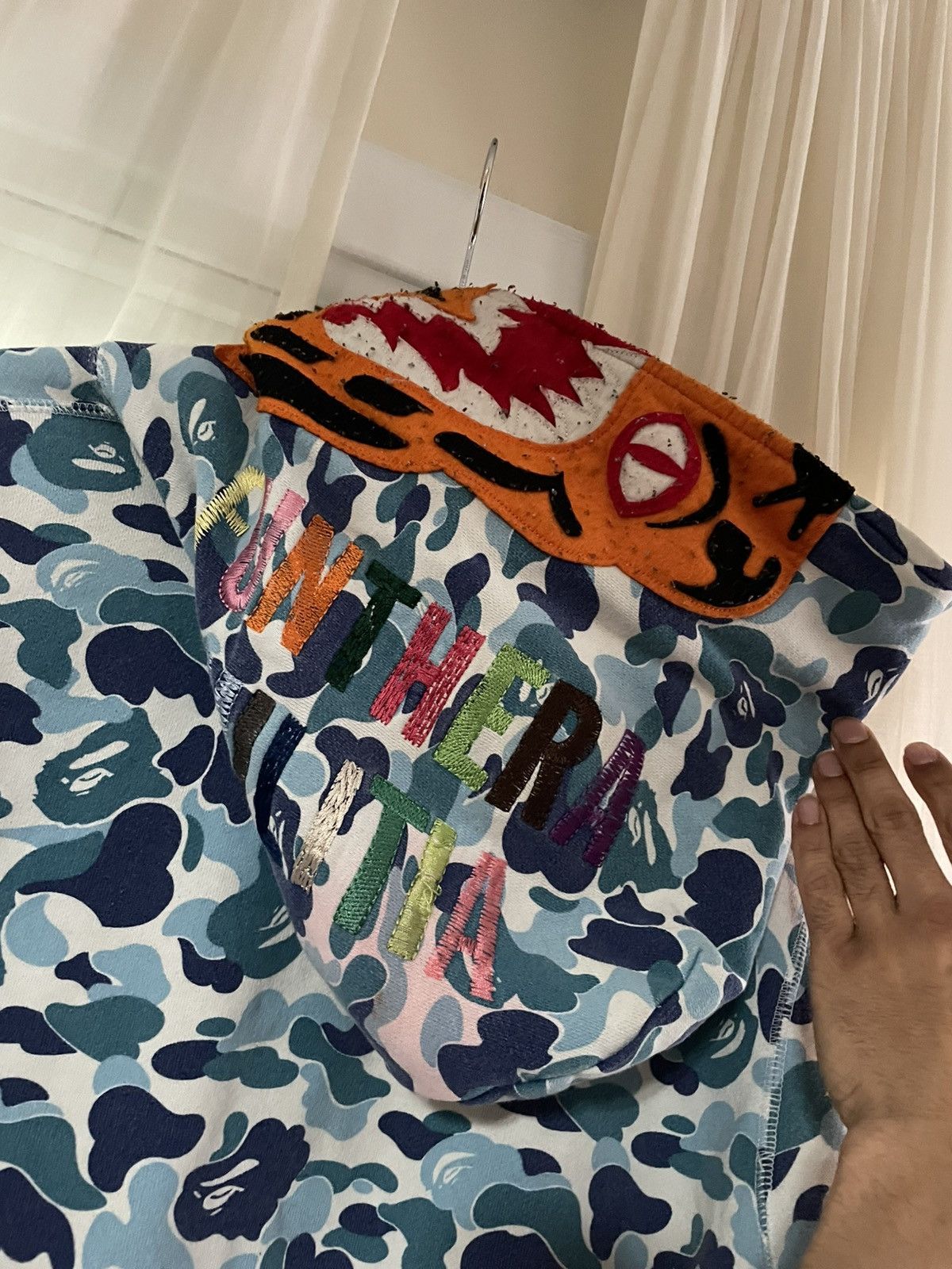 Bape Bape Shark Hoodie Blue Camo Size US XL / EU 56 / 4 - 4 Thumbnail