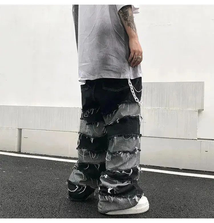 Japanese Brand Streetwear wide legs hip hop style loose straight jeans y2k Size US 32 / EU 48 - 6 Thumbnail