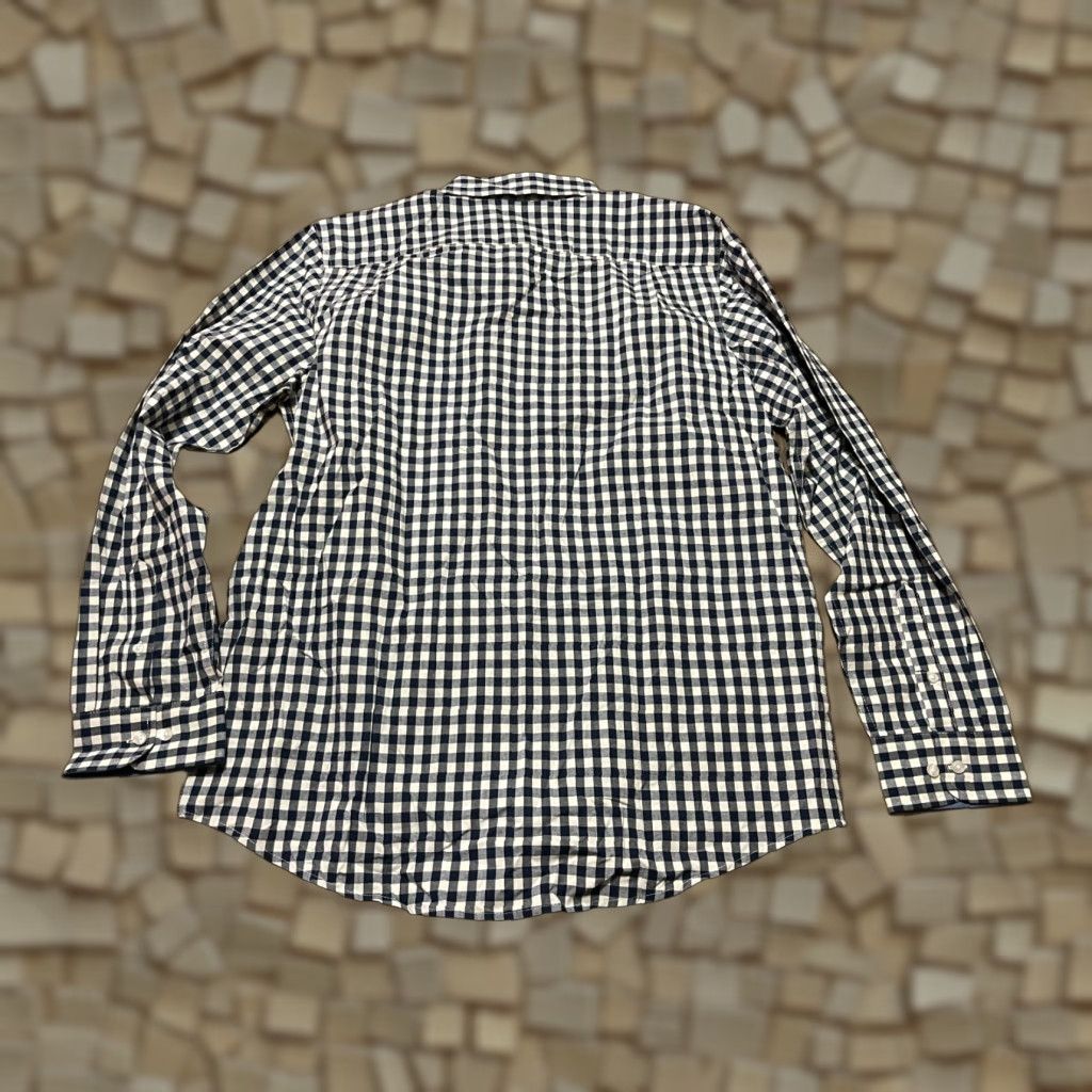 George George Shirt Mens L Blue White Plaid Button Up Long Sleeve Classic Fit Size US L / EU 52-54 / 3 - 1 Thumbnail