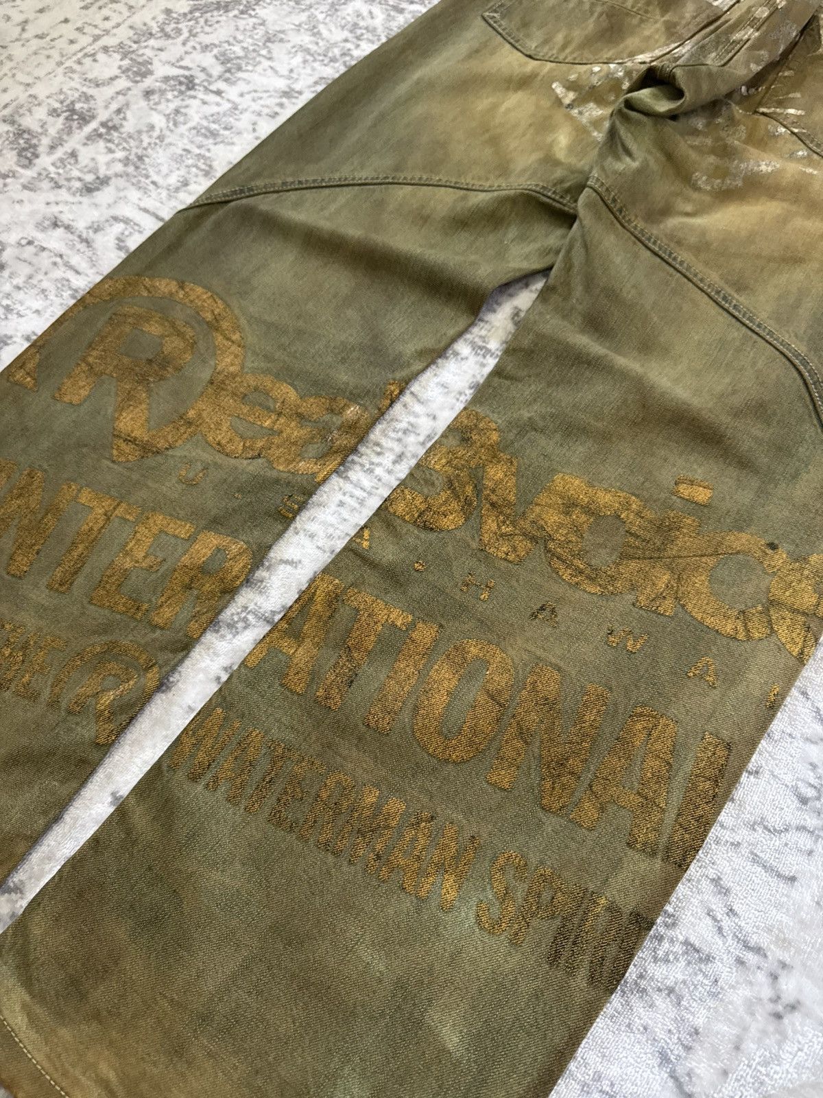 Carhartt RealBvoice Japan Mud Wash Overprint Carpenter Baggy Jeans Size US 34 / EU 50 - 6 Thumbnail