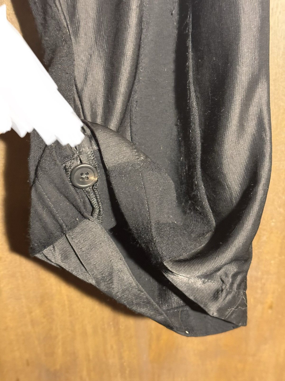 Ann Demeulemeester Ann Demeulemeester cropped black satin viscose pants women Size 28" / US 6 / IT 42 - 9 Thumbnail