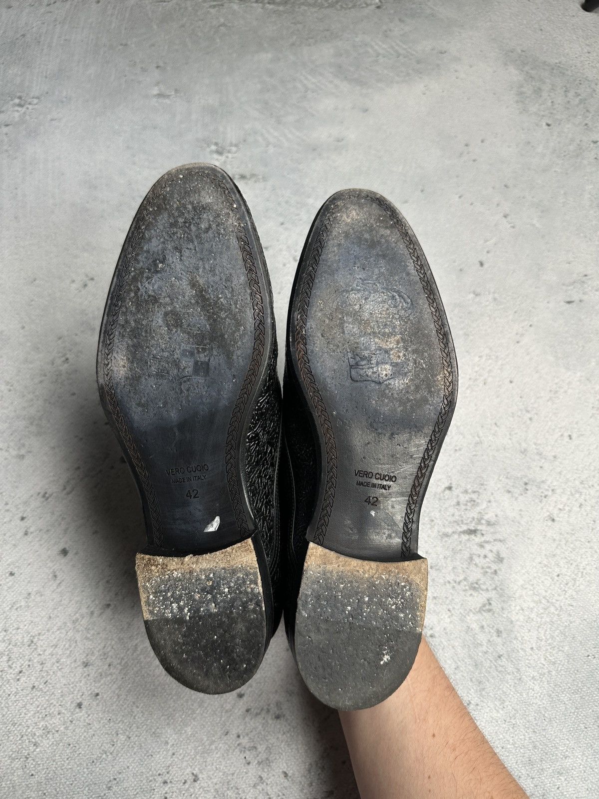 Genuine Leather Eveet Made in Italy Textured Black Derby Shoes Vero Cuoio Size US 9 / EU 42 - 7 Thumbnail
