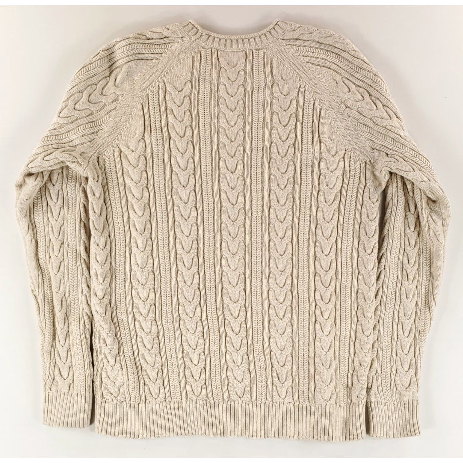Brooks Brothers Brooks Brothers Sweater Cable Knit Chunky Supima Cotton Cream White Mens XL Pullover Mens XL White Cable-Knit Pullover Brooks Brothers Size US XL / EU 56 / 4 - 3 Thumbnail