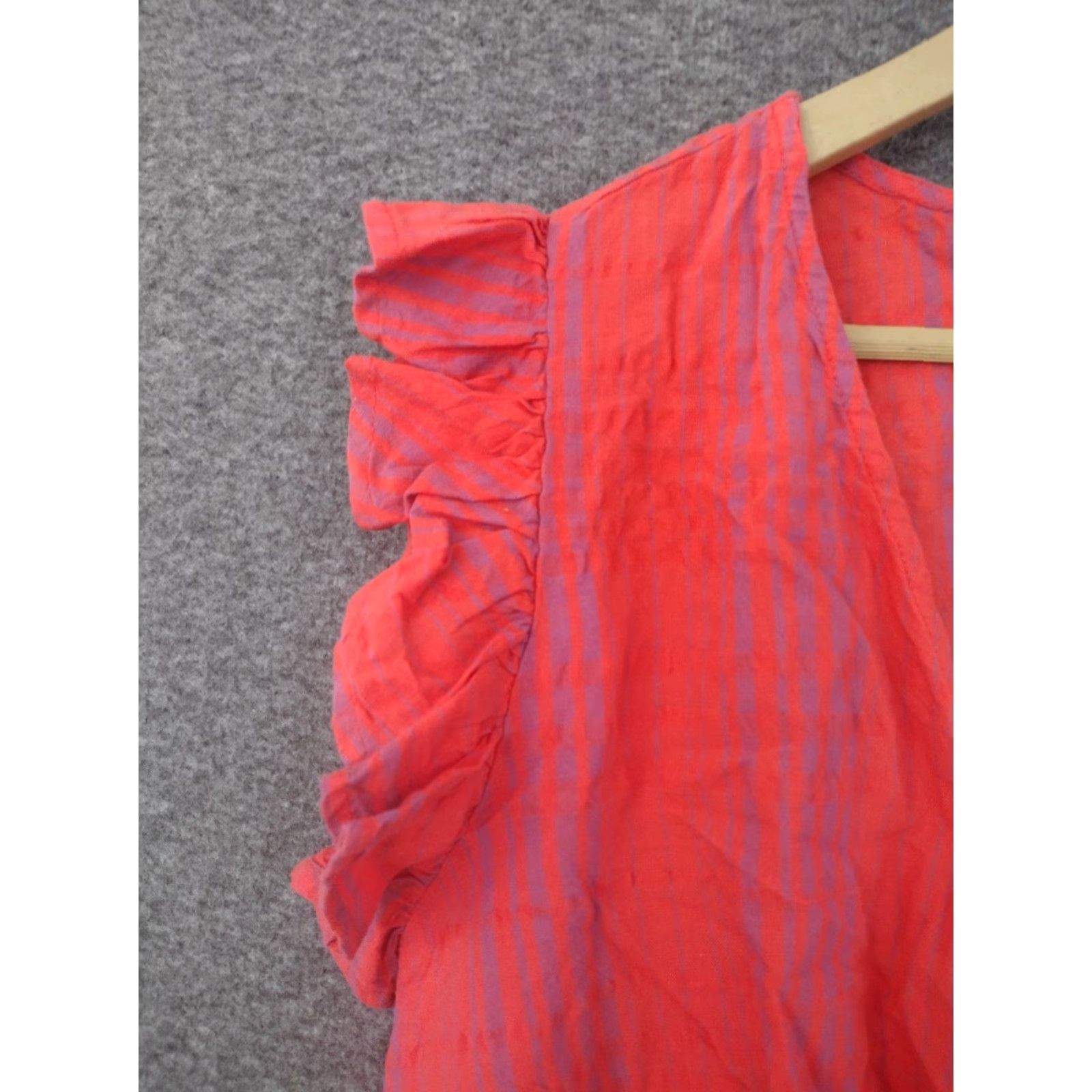 Vintage Universal Thread Red Short Ruffle Cap Sleeve V-Neck Crop Top XL Women Shirt Crop Top Red XS-XL Size XL / US 12-14 / IT 48-50 - 7 Thumbnail
