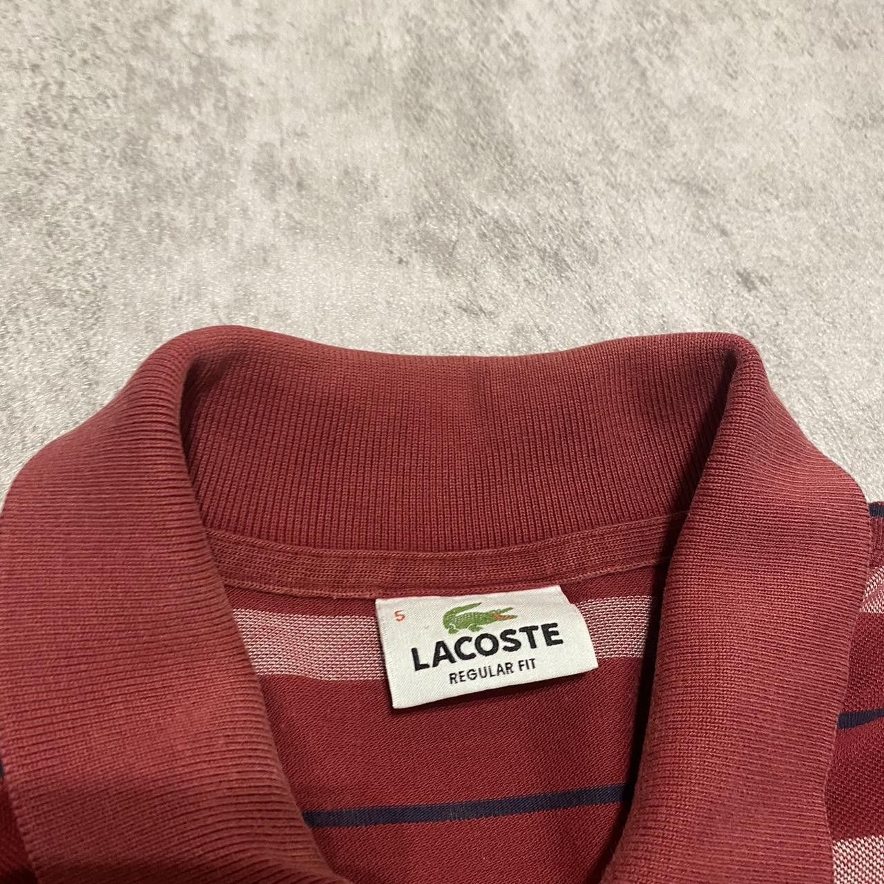 Lacoste 2000s y2k Burgundy striped Lacoste polo shirt Size US M / EU 48-50 / 2 - 4 Thumbnail