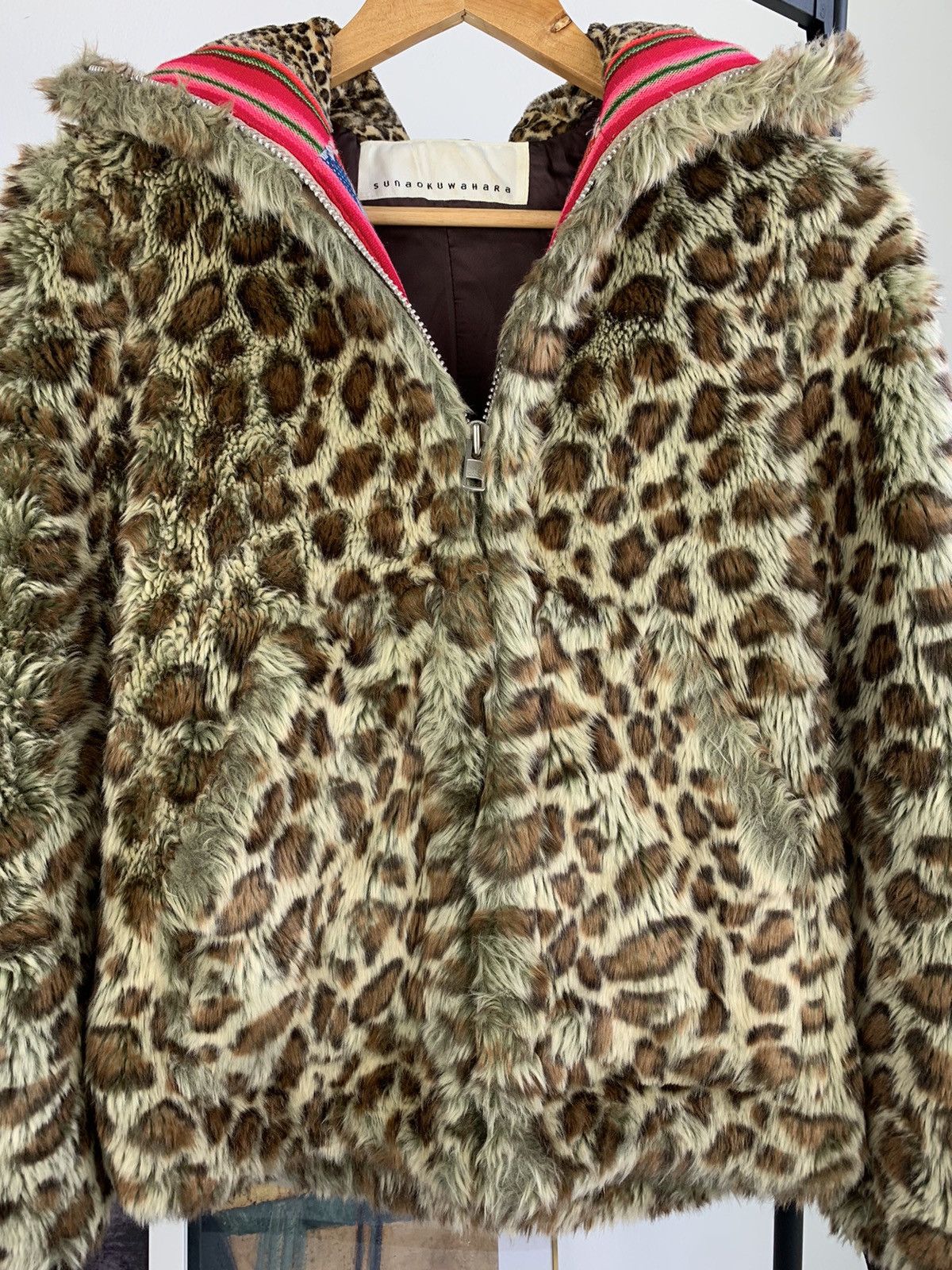 Japanese Brand Sunaokawahara Leopard Print Fur Hoodie Size US M / EU 48-50 / 2 - 2 Thumbnail