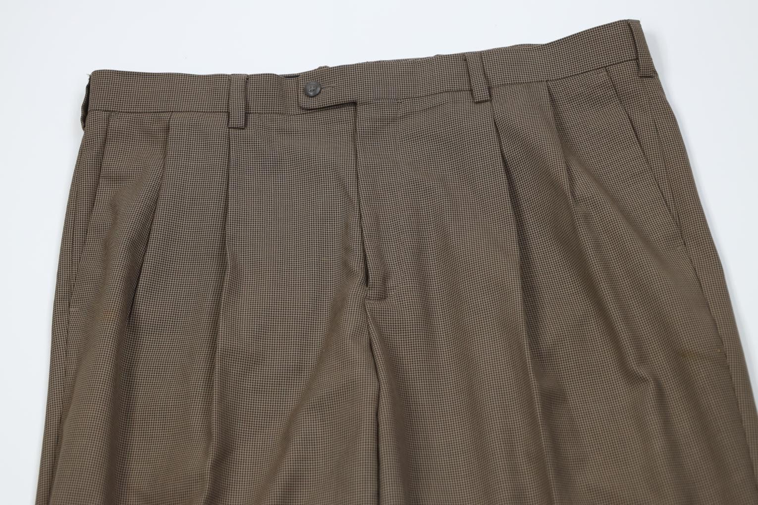 Vintage Vintage 90s Streetwear Gabardine Houndstooth Wide Leg Pants Size US 38 / EU 54 - 2 Thumbnail