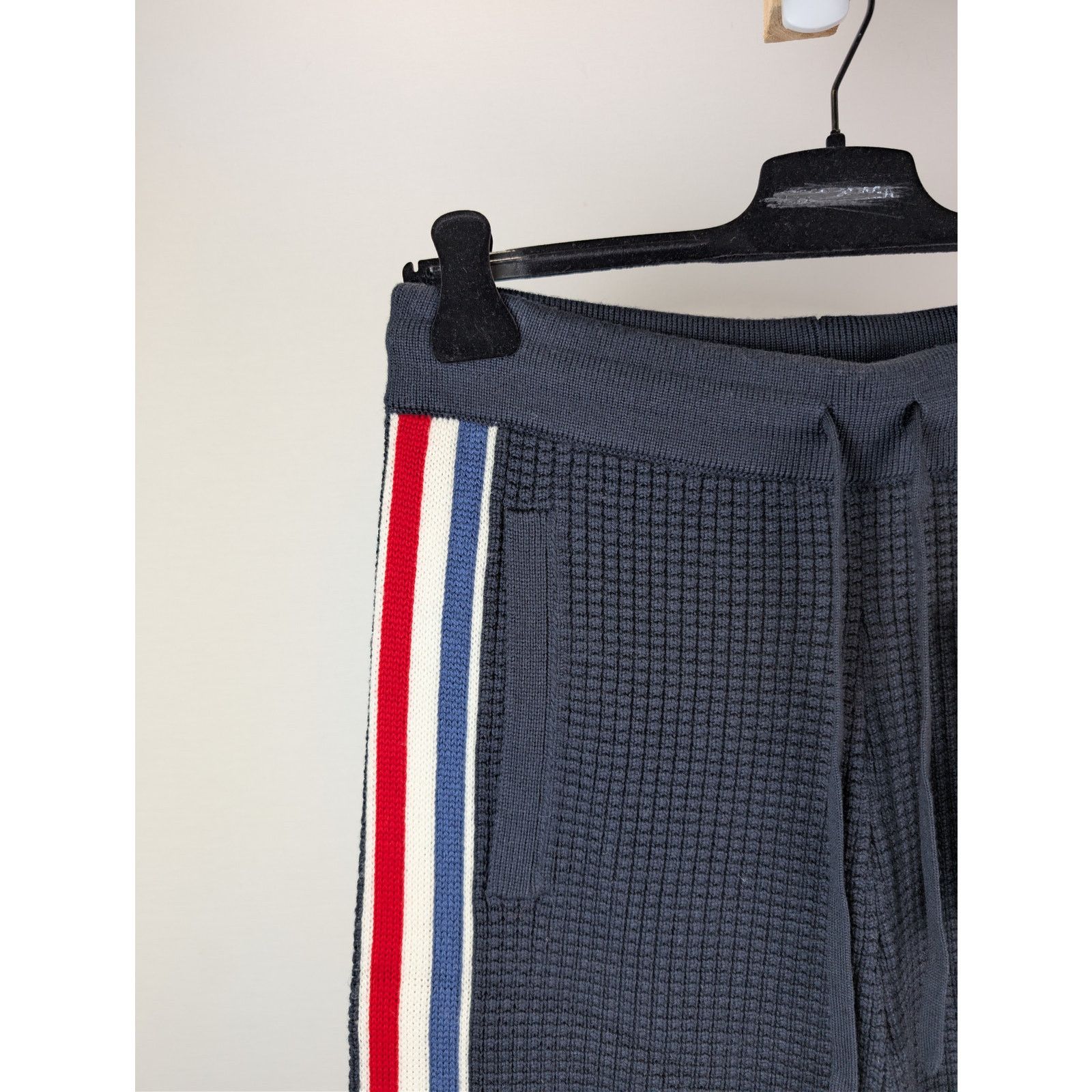 Moncler × Palm Angels o1rshd1 Knitwear Racing Track Pants in Navy Blue / White Size US 38 / EU 54 - 6 Thumbnail
