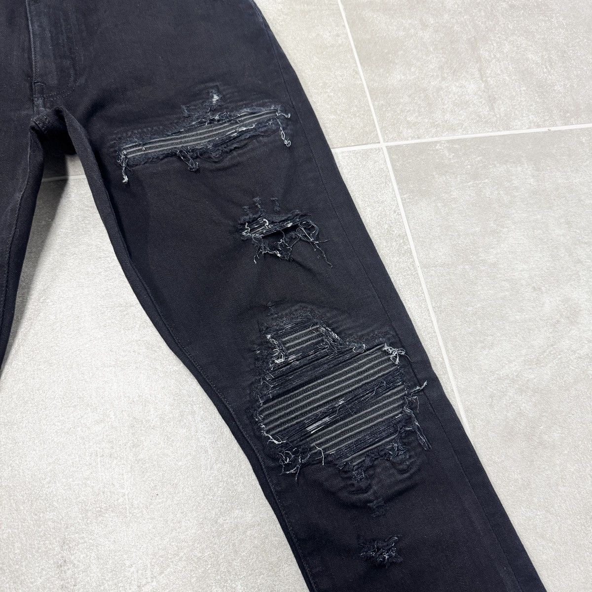 Amiri Amiri MX1 Leather Panelled Jeans In Black RRP £950 Size US 30 / EU 46 - 4 Thumbnail