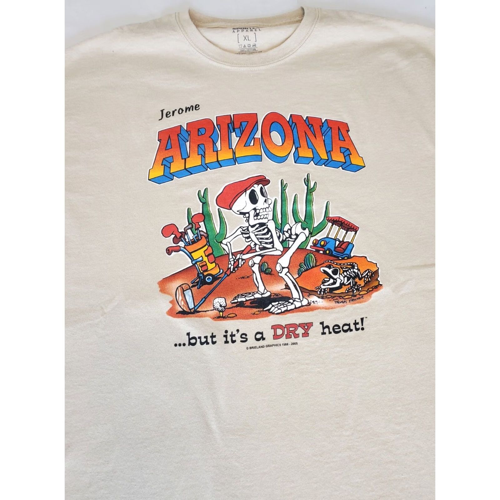 Vintage VINTAGE Sportex T-Shirt Skeleton Arizona Desert Beige Graphic Tourist Humor Sz XL 80s 90s Size US XL / EU 56 / 4 - 2 Thumbnail
