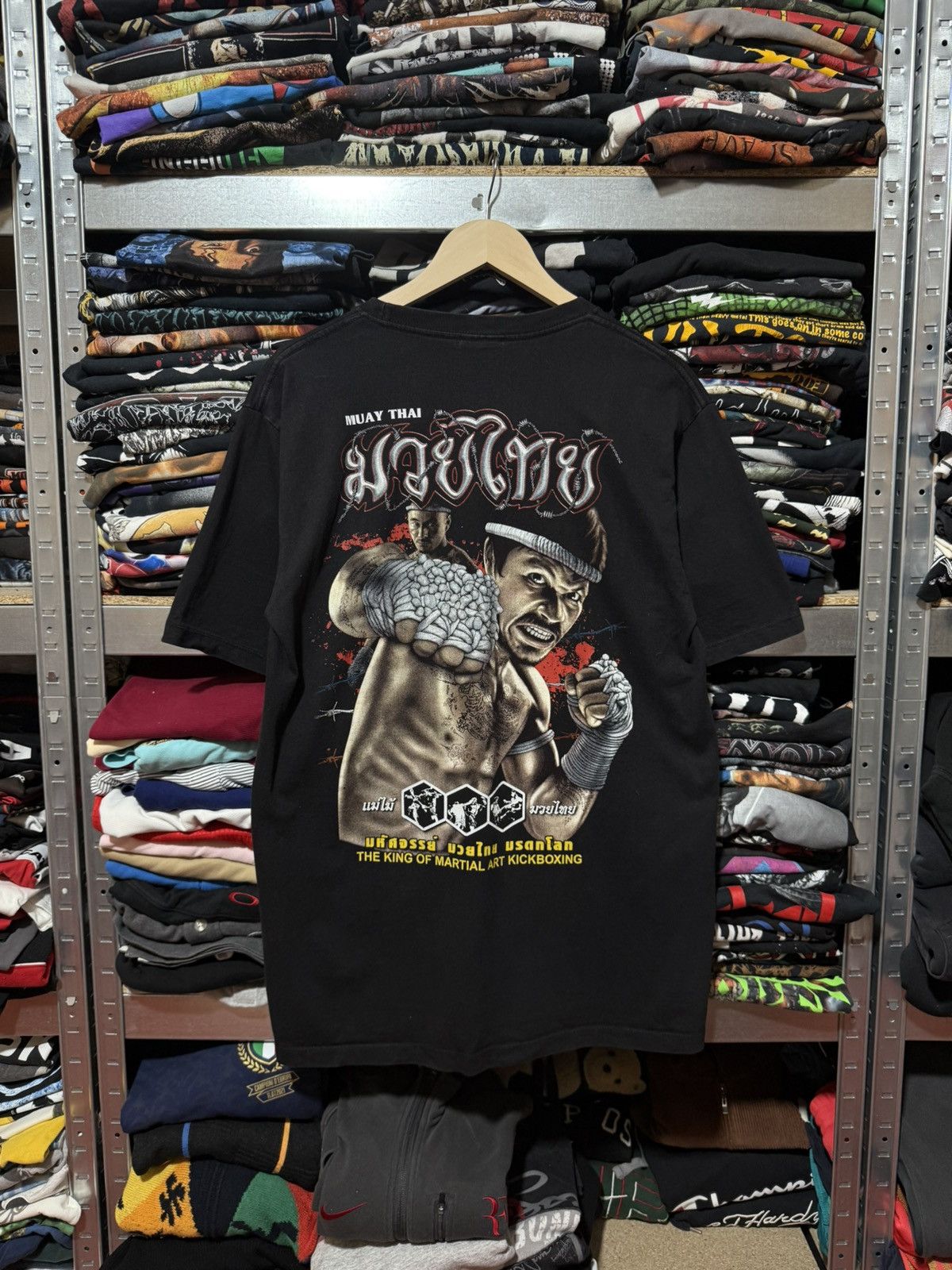 Japanese Brand × Vintage Vintage 90’s Muay Thai Martial Art Kickboxing T-Shirt Hype Size US L / EU 52-54 / 3 - 2 Thumbnail