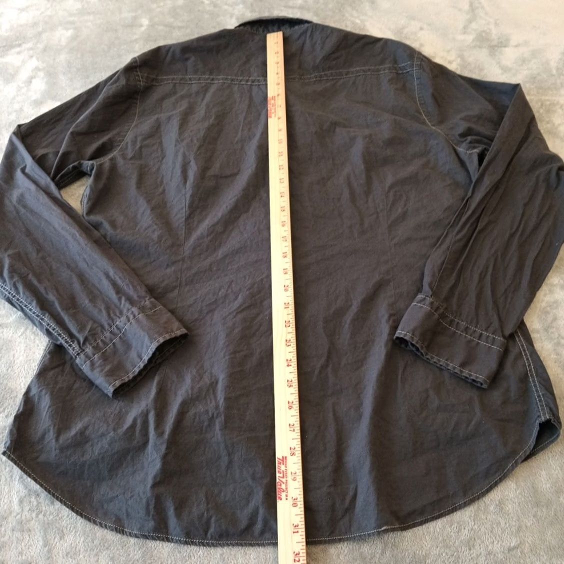 Express Express Shirt Mens XL Gray Long Sleeve Pearl Snap Pockets Cotton Shirt Size US XL / EU 56 / 4 - 6 Thumbnail