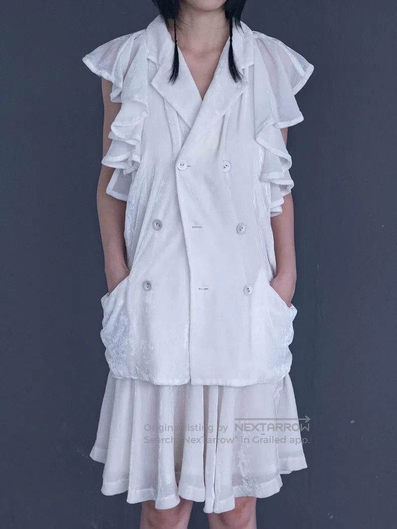 Comme des Garcons Comme Des Garcons White velvet lace top Size M / US 6-8 / IT 42-44 - 8 Thumbnail