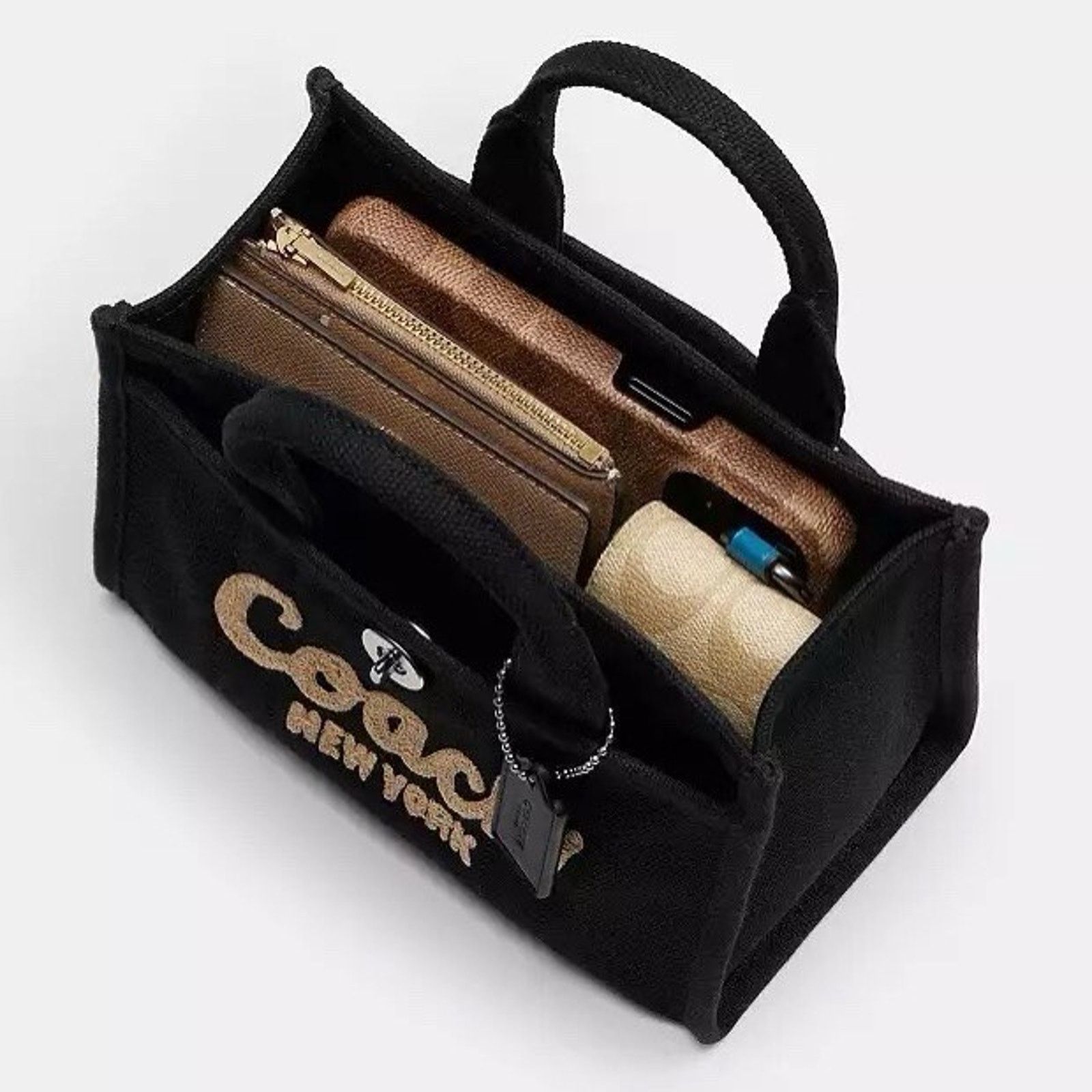Coach NWT COACH Cargo Tote Bag 20 CZ098 Silver/Black Canvas Size ONE SIZE - 8 Thumbnail
