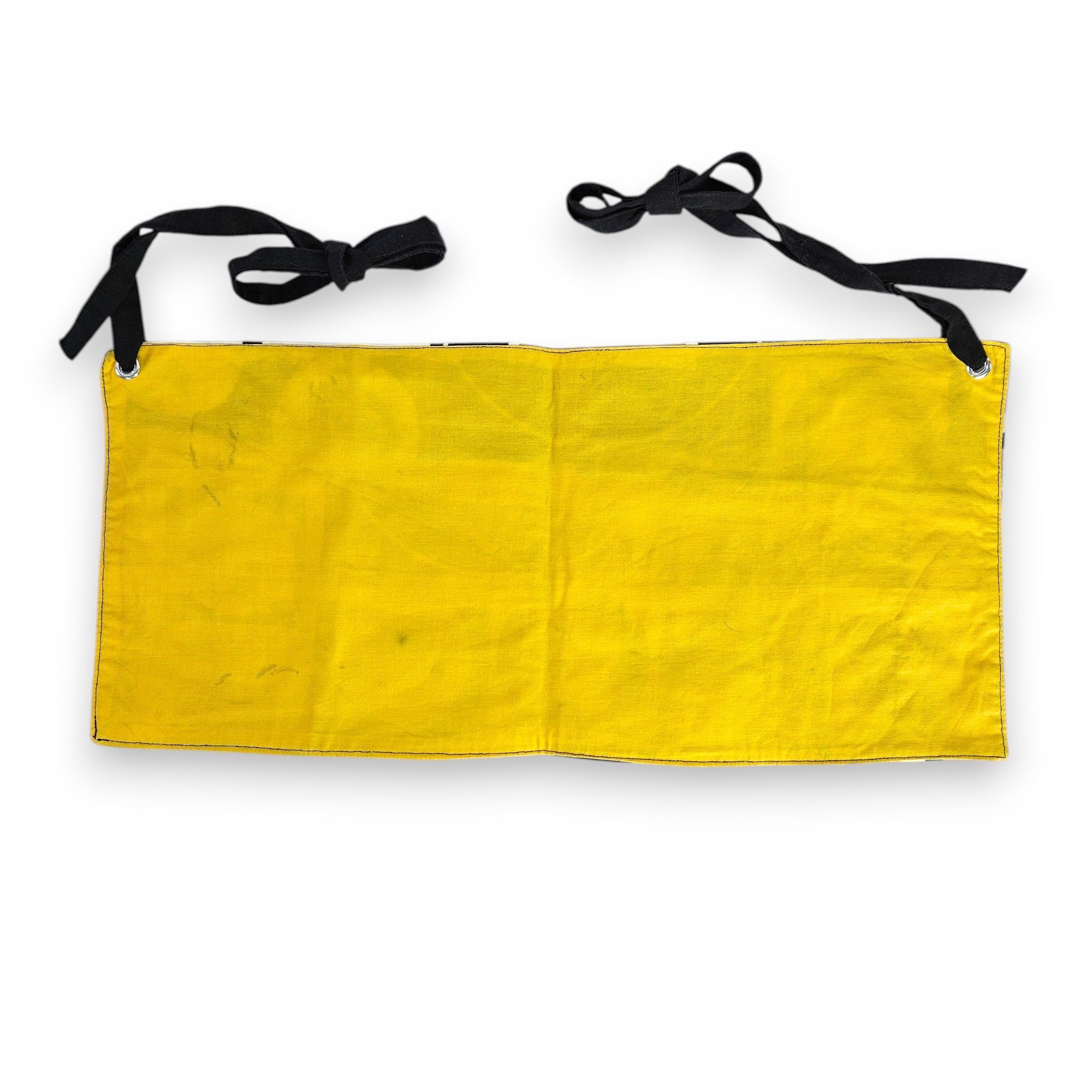 Handmade Utility Apron OS Craft Vendor Artist Yard Sale Yellow Black Size ONE SIZE - 13 Thumbnail