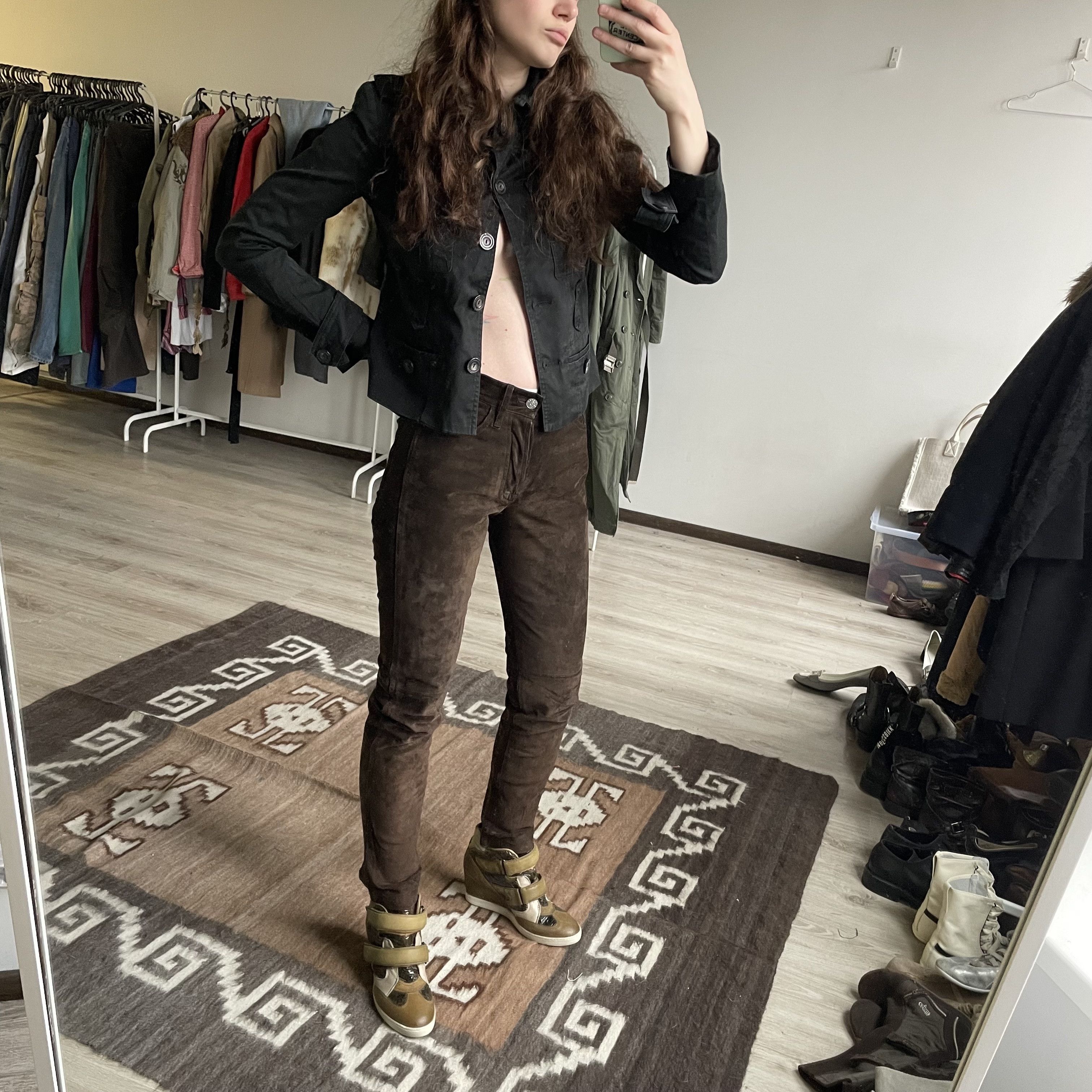 agnes b. Agnes B Vintage Archive Real Leather Pants 7992AC Size 26" / US 2 / IT 38 - 2 Thumbnail
