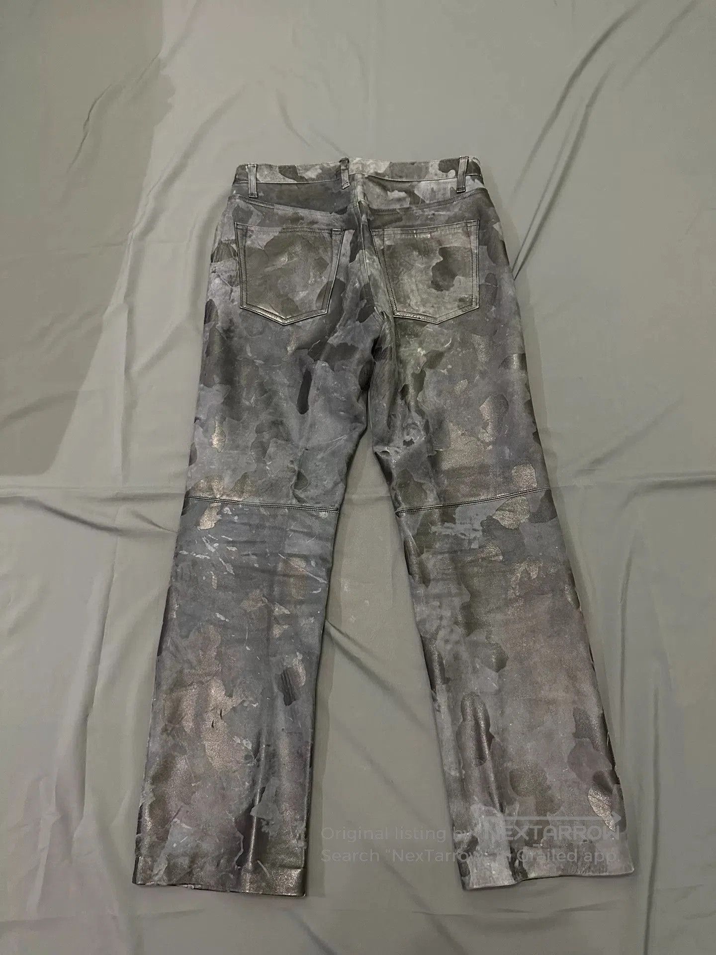 Vintage vintage 90s camouflage leather pants. Size US 32 / EU 48 - 5 Thumbnail
