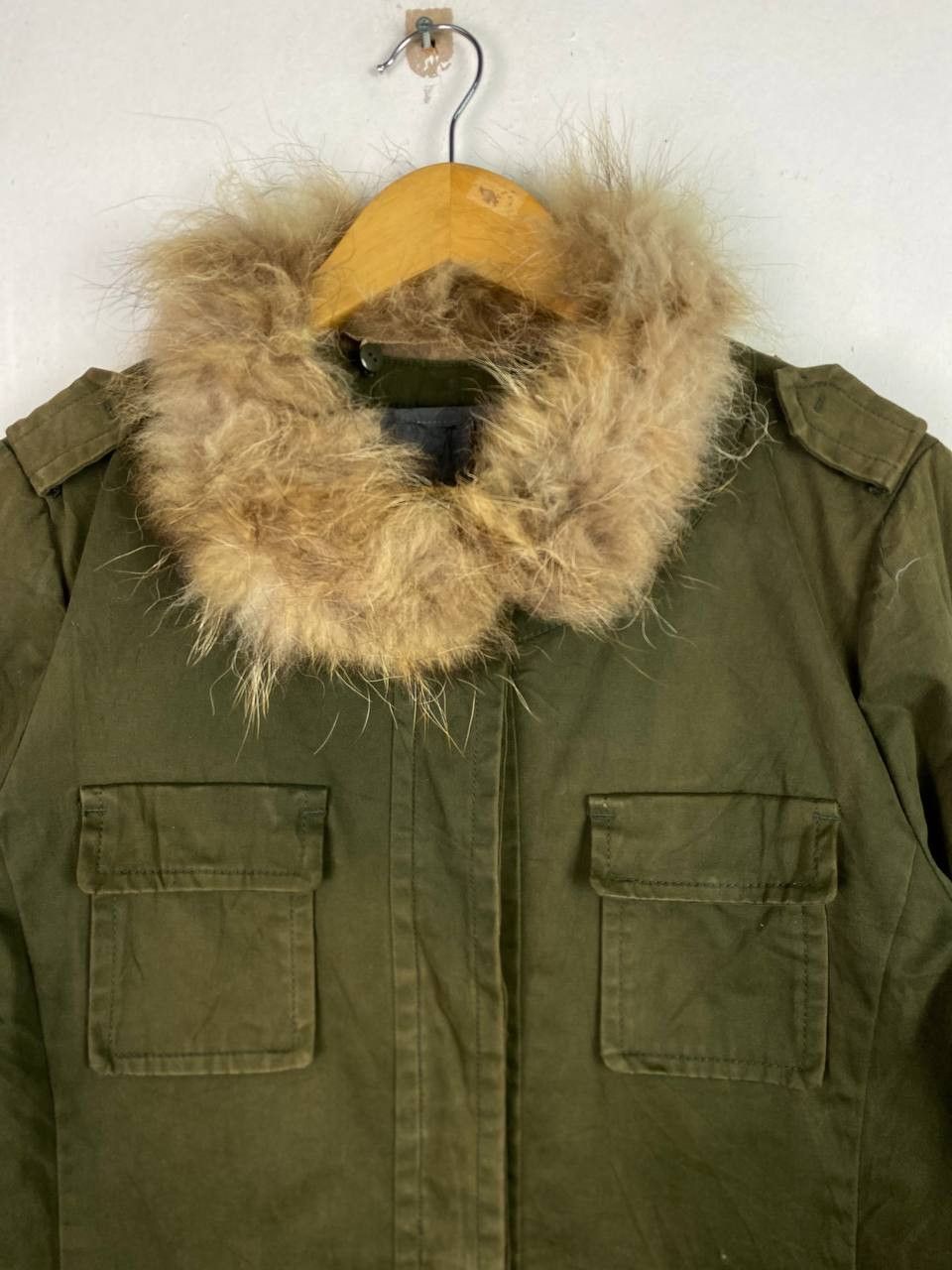 Japanese Brand naoko hamajima green army jacket faux fur collar Size M / US 6-8 / IT 42-44 - 2 Thumbnail