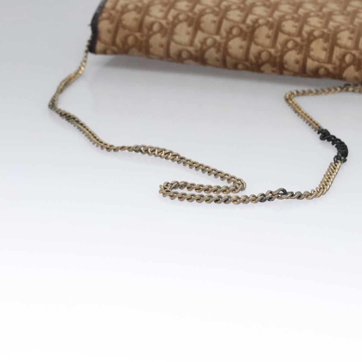 Dior DIOR Trotter Canvas Chain Shoulder Bag Brown Gold Size ONE SIZE - 8 Thumbnail