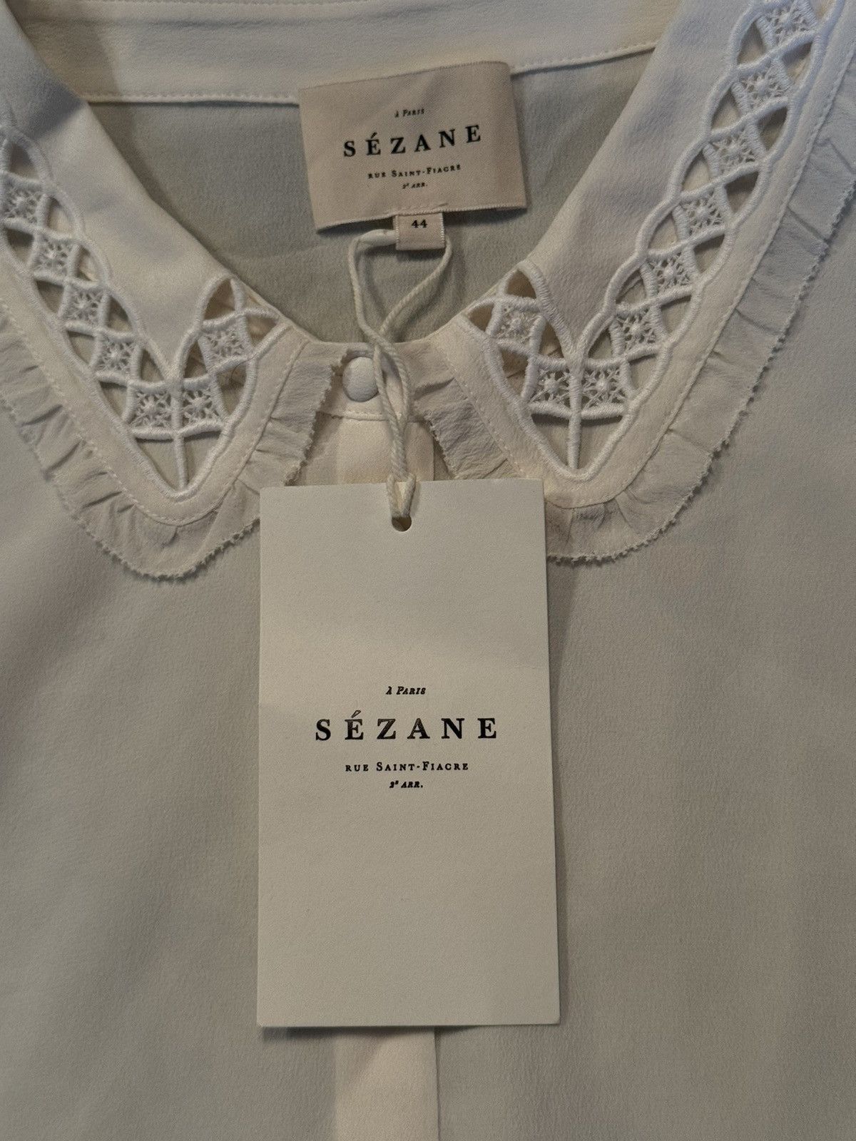 Designer × Sezane Sezane NWT oldmoney style 100% silk blouse shirt Size M / US 6-8 / IT 42-44 - 11 Thumbnail