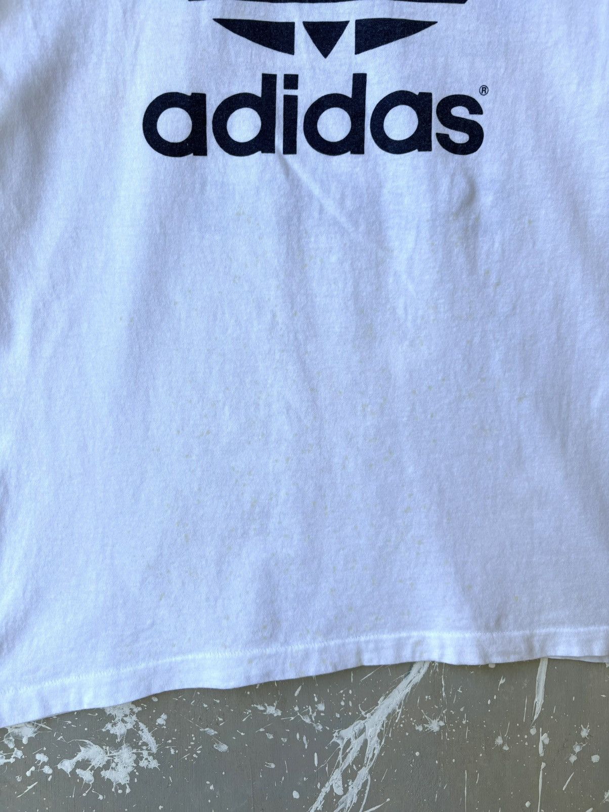 Adidas Vintage 80s Adidas Trefoil Double Sided Print Tee Size US M / EU 48-50 / 2 - 10 Thumbnail