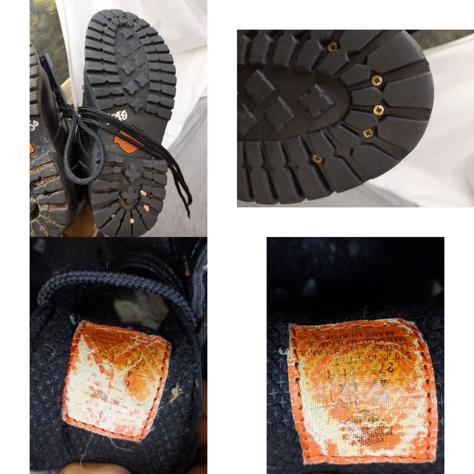Harley Davidson Harley-Davidson Boots Womens 6.5 Black Leather Ankle Strap Motorcycle Biker Winter Lug Outsole Buckle Lace Up Size US 7 / IT 37 - 8 Thumbnail
