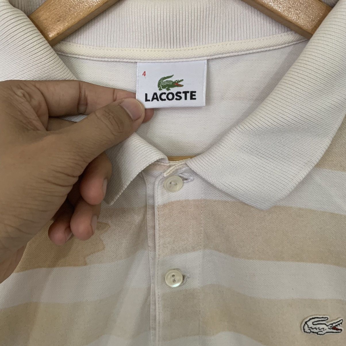 Lacoste × Vintage Vintage Polos Lacoste Sripe Rare Design Shirt Size US S / EU 44-46 / 1 - 4 Thumbnail
