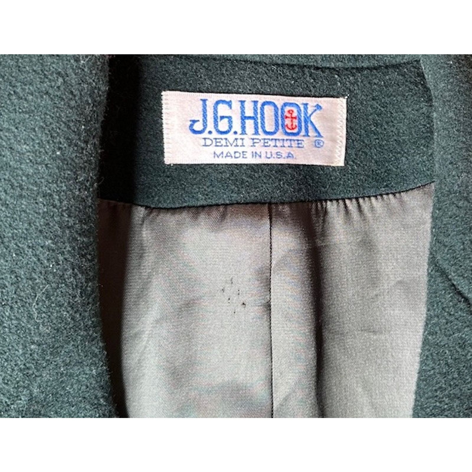 Other Vintage JG Hook Green Wool Pea Coat 100% Wool Gold Buttons Size M / US 6-8 / IT 42-44 - 8 Thumbnail
