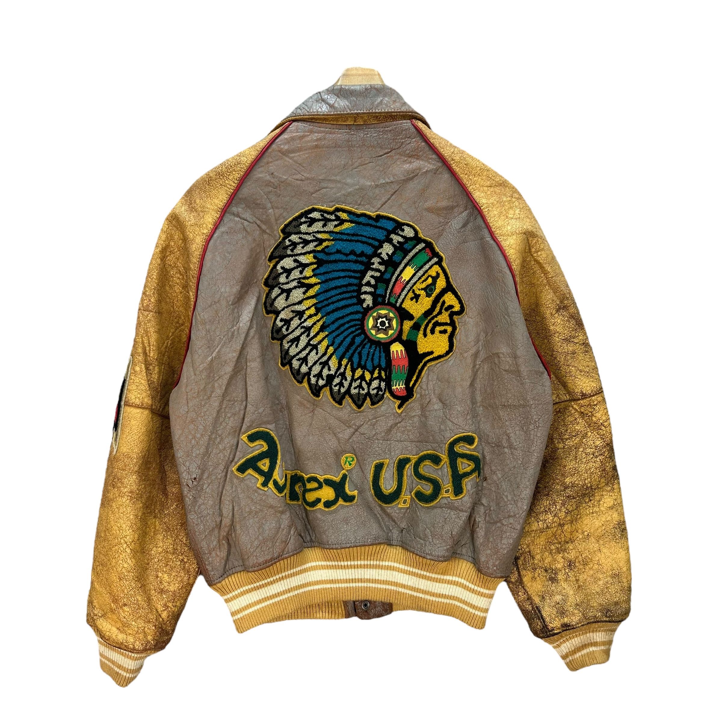 Avirex NEW YORK AVIREX VARSITY USA BIG LOGO LEATHER JACKET #8916 Size US XS / EU 42 / 0 - 1 Thumbnail
