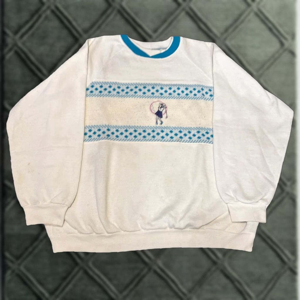 Vintage VINTAGE Golf Sweatshirt Women XL White Teal Blue Knit Accent Great Lakes Apparel Pullover Size XL / US 12-14 / IT 48-50 - 1 Thumbnail