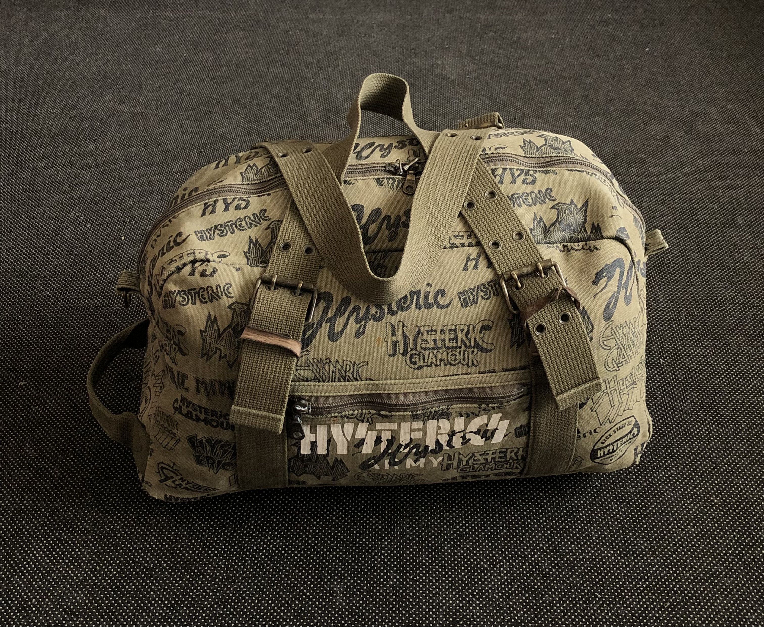 RARE🔥VINTAGE 90’S HYSTERIC GLAMOUR ARMY METAL DUFFLE BAG