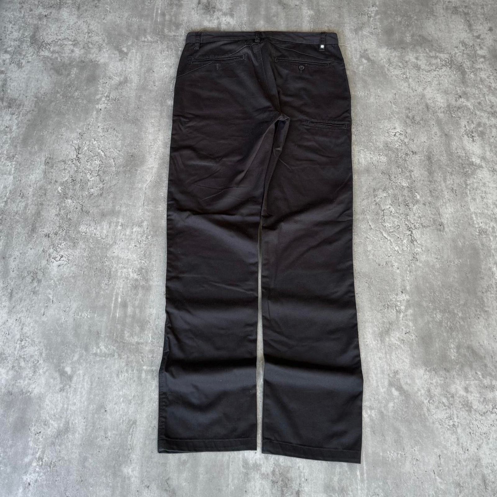 Japanese Brand × Vintage Vintage Y2K Black Casual Chino Embroidered Skinny Fit Pants Size US 32 / EU 48 - 2 Thumbnail