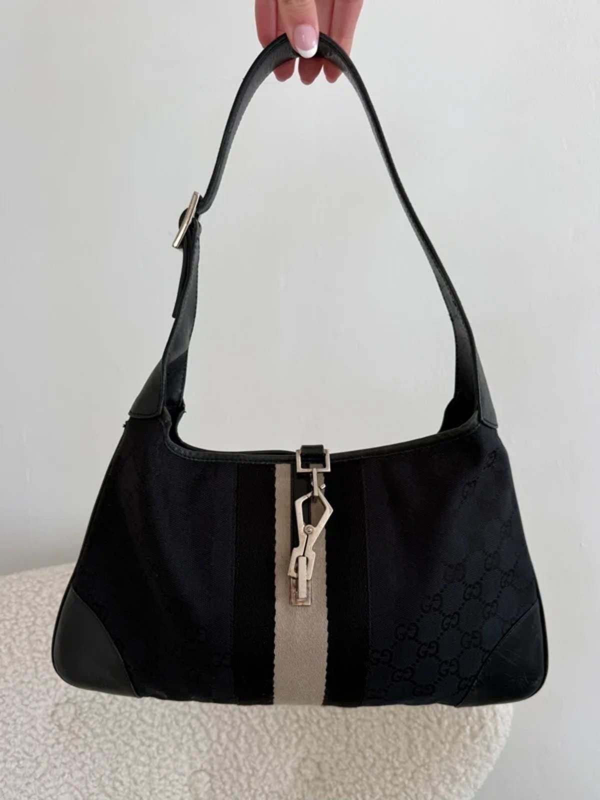 Gucci Gucci Jackie GG Canvas Shoulder Bag – Black Size ONE SIZE - 5 Thumbnail