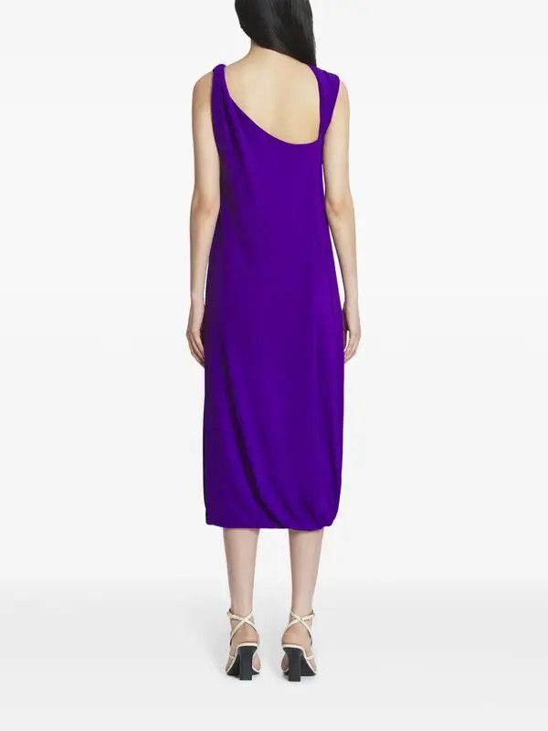 Lanvin o1y0326 Midi Dress in Purple Size L / US 10 / IT 46 - 4 Thumbnail