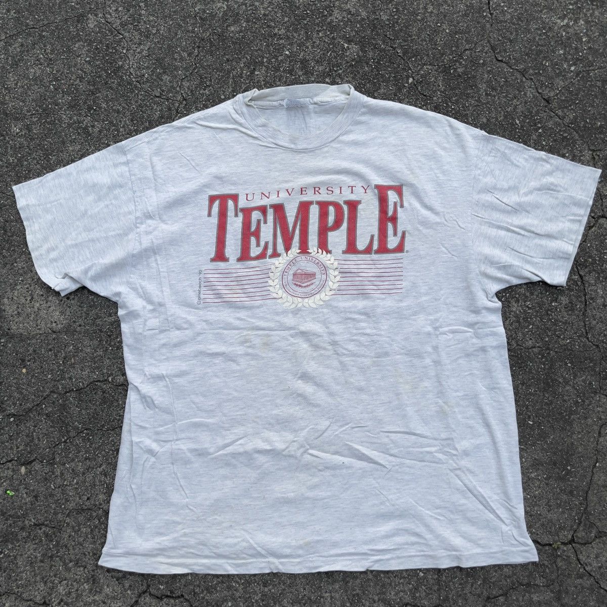 Vintage 1992 TEMPLE UNIV HANES BEEFY Single Stitch Shirt