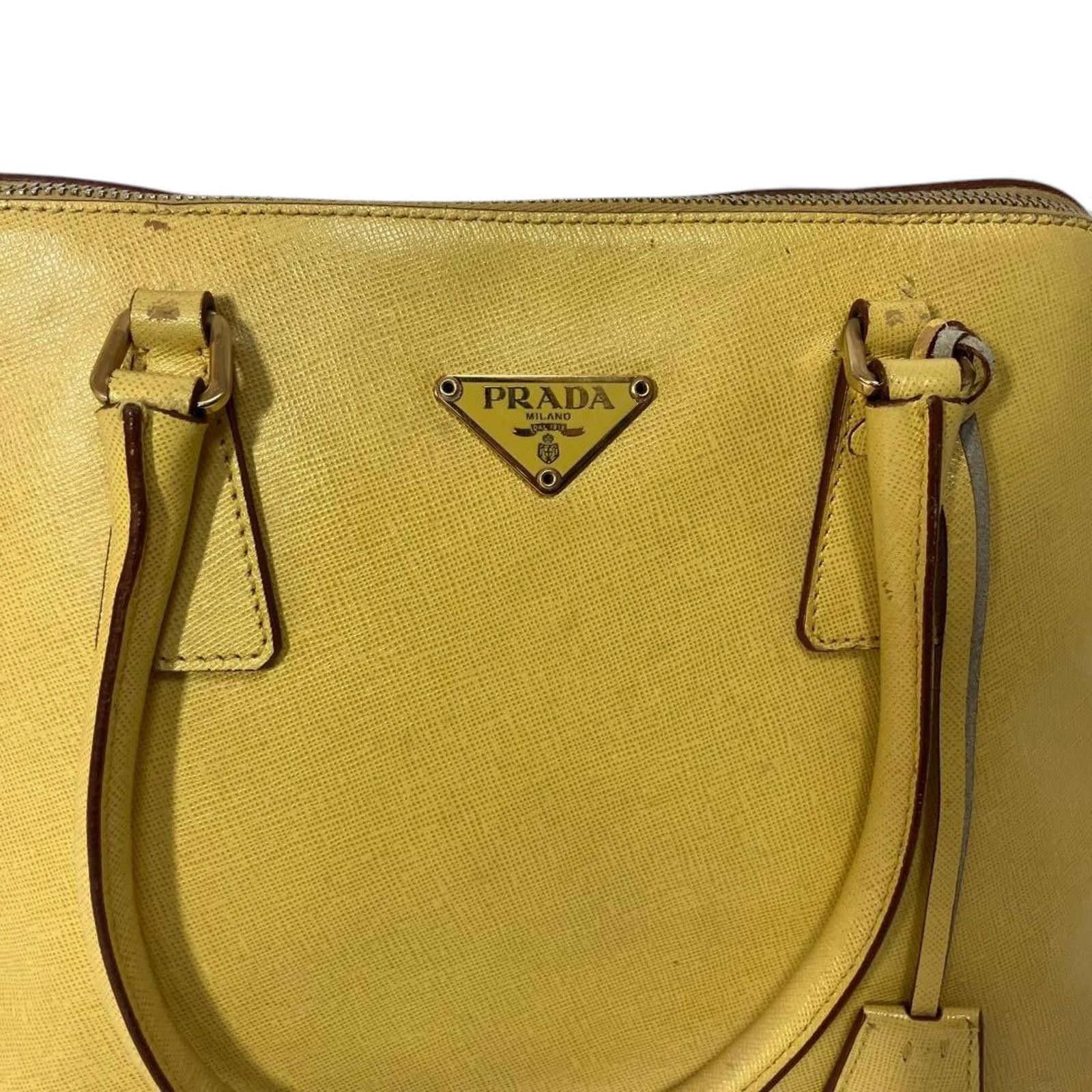 Prada Prada - Yellow Leather Handbag Size ONE SIZE - 5 Thumbnail
