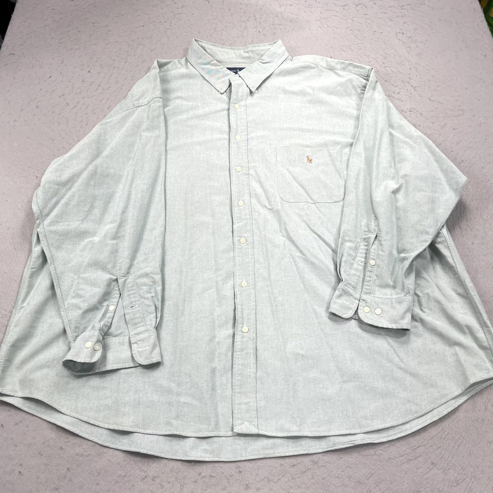 Ralph Lauren Ralph Lauren Shirt Big 4X Mens Green Long Sleeve Button-Down Cotton Oxford Size US XXL / EU 58 / 5 - 2 Thumbnail