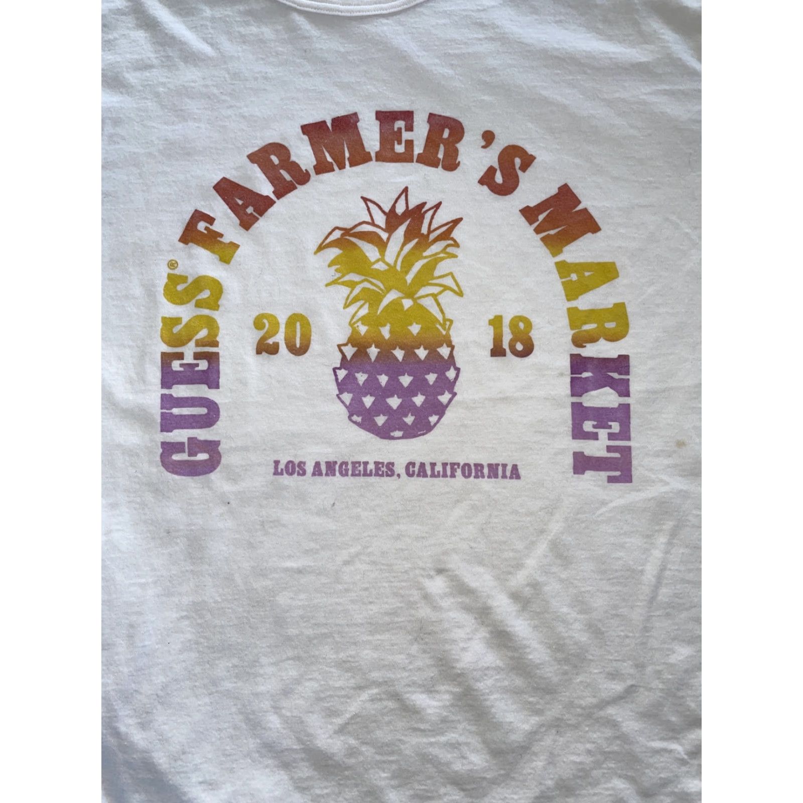 Guess GUESS Farmers Market T Shirt White Medium Men M Shirt Size US M / EU 48-50 / 2 - 2 Thumbnail