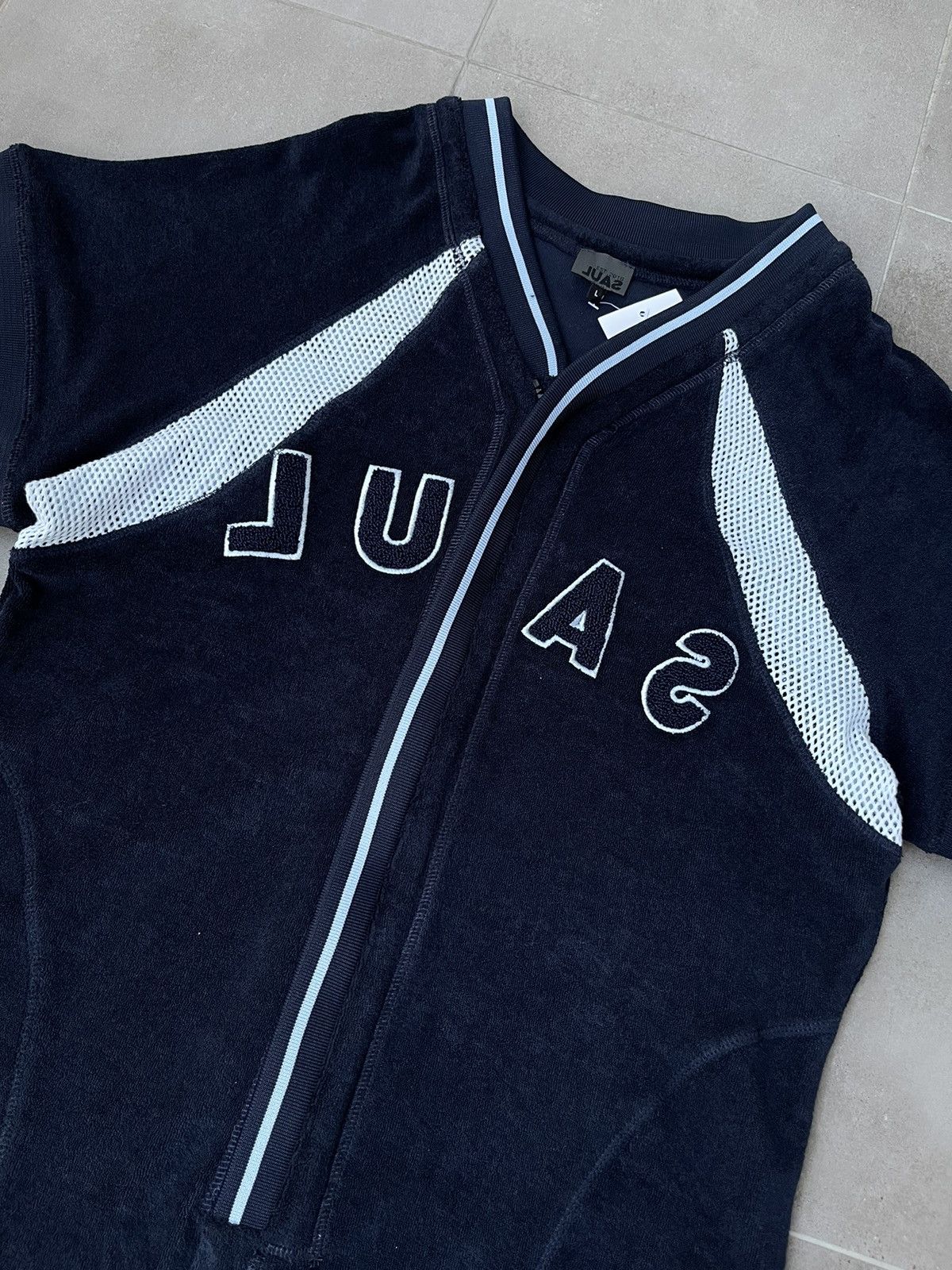 Saul Nash !DS! SS23 Saul Nash Big Logo Navy Paneled Zipped Top Size US L / EU 52-54 / 3 - 9 Thumbnail