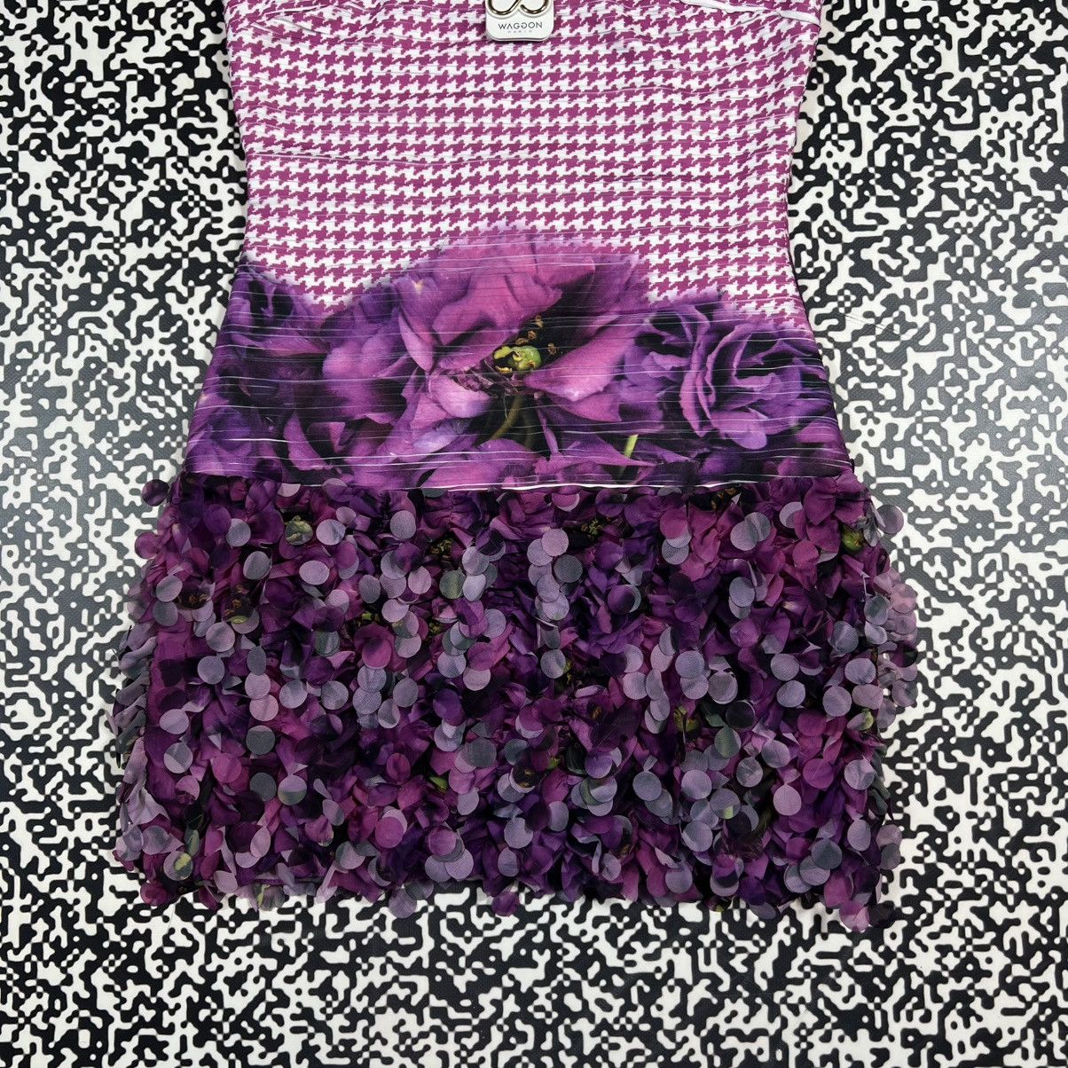 Japanese Brand Vintage Y2K Waggon Paris Floral Retro Luxury Mini Dress Size XS / US 0-2 / IT 36-38 - 10 Thumbnail