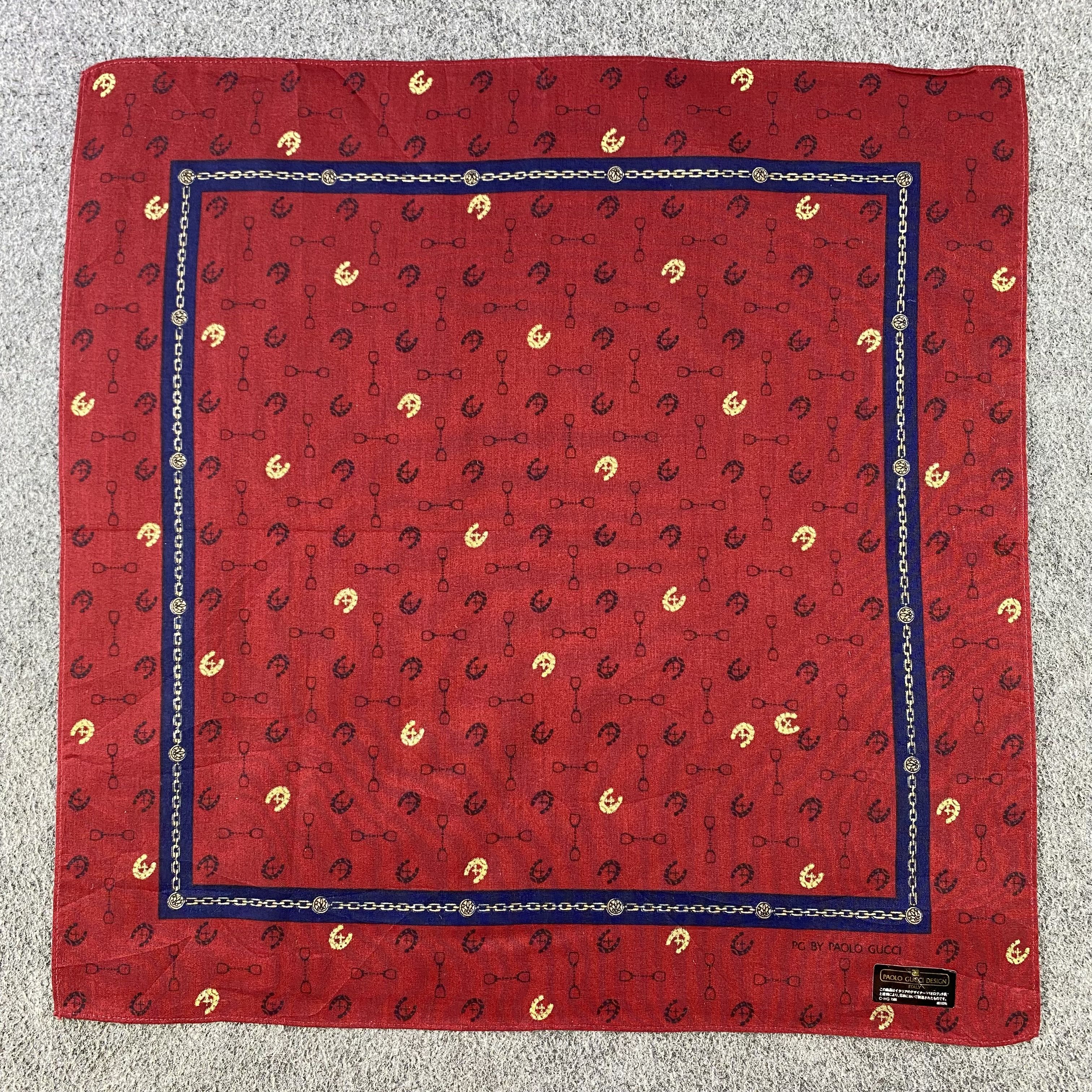 Paolo Gucci × Vintage Paolo Gucci Handkerchief/Neckerchief/Bandana HC653 Size ONE SIZE - 1 Thumbnail