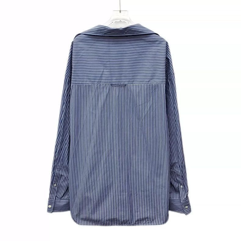 Balenciaga Balenciaga Blue Stripe Long Sleeve Shirt-2505 Size S / US 4 / IT 40 - 2 Thumbnail