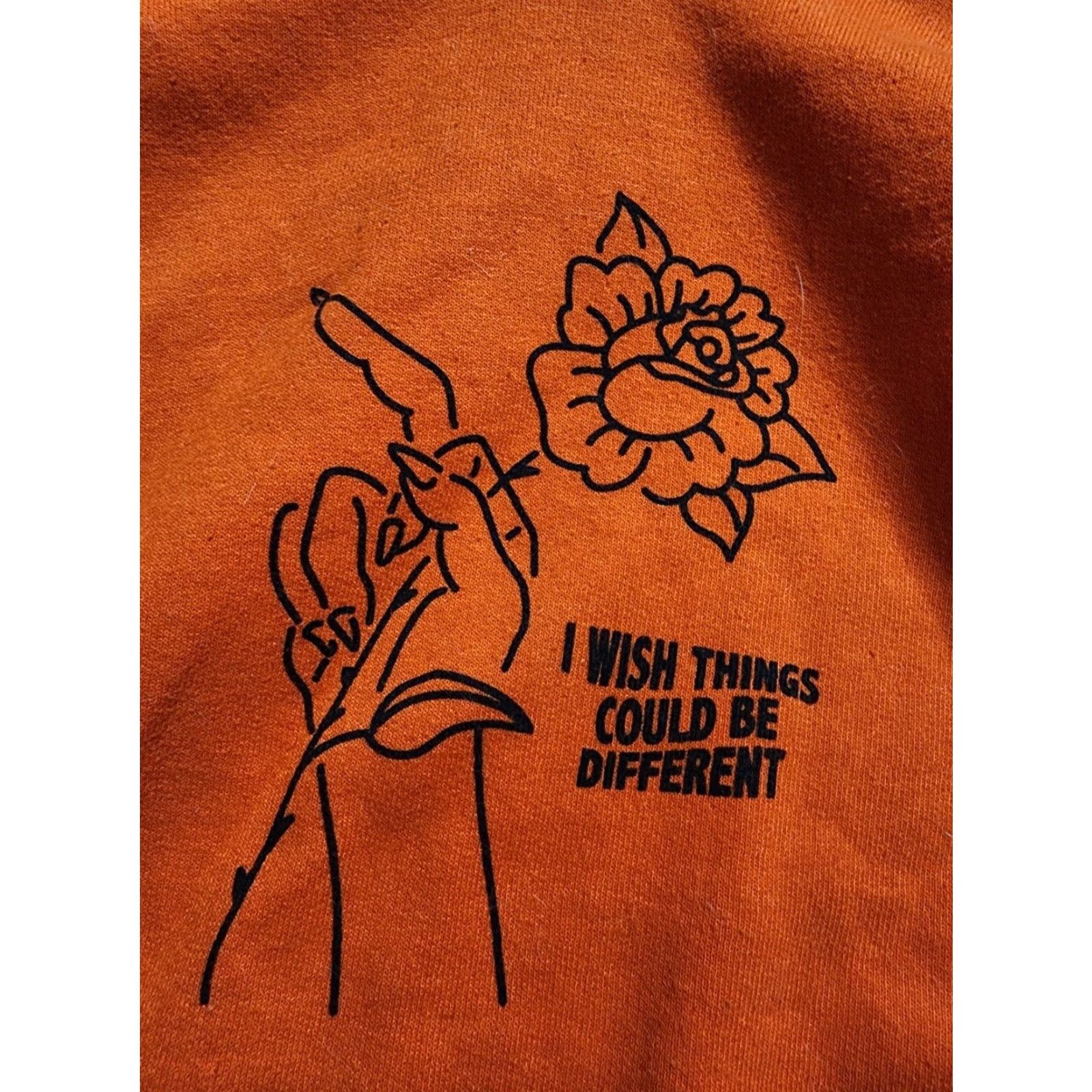 Broken Promises Co. Broken Promises Unisex Hoodie Medium Orange Pullover Graphic Print Cotton Blend Size US M / EU 48-50 / 2 - 2 Thumbnail