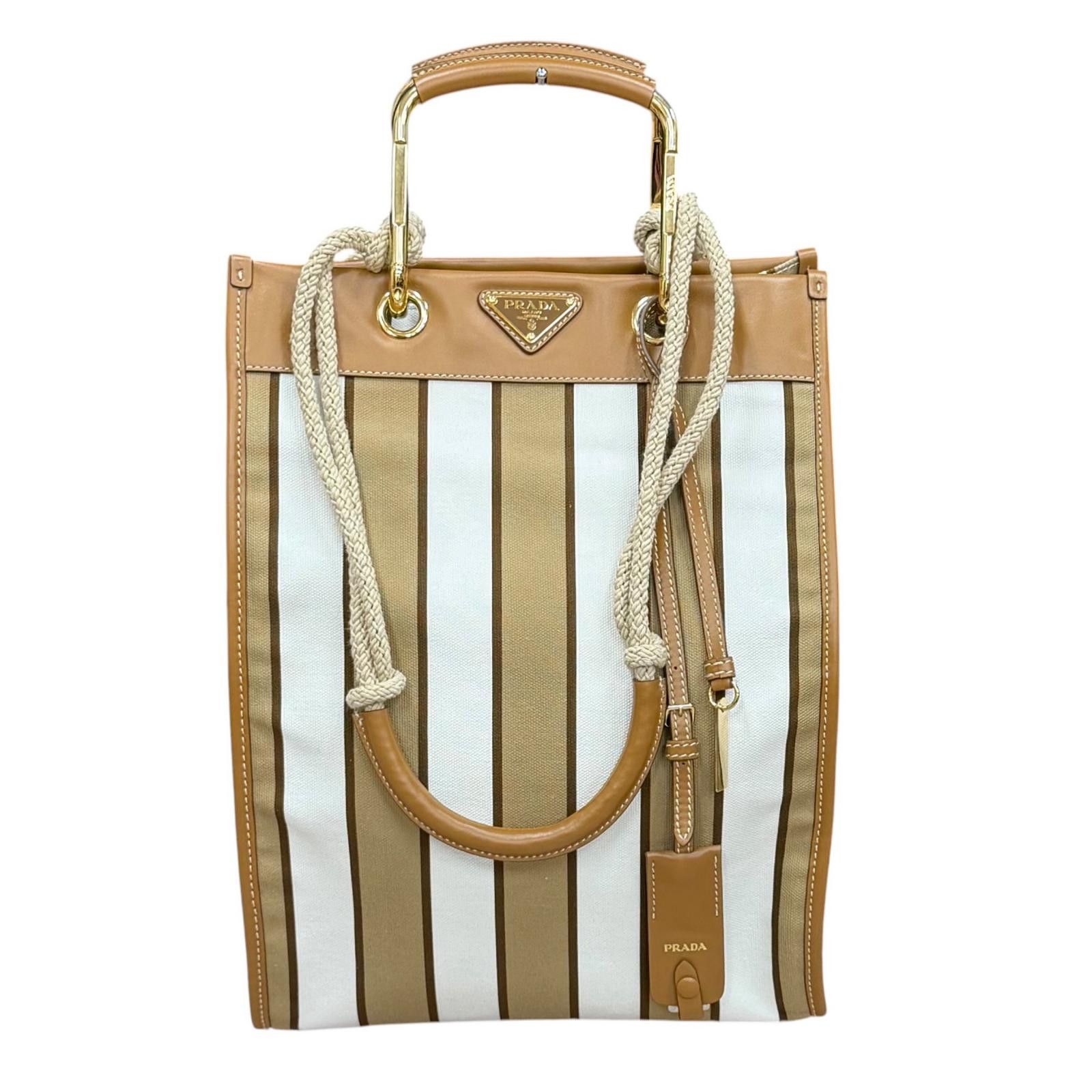 Prada Prada Prada Canvas Tote Bag Textile Tote Bag 1BG561 DUTY FREE for USA Size ONE SIZE - 1 Thumbnail