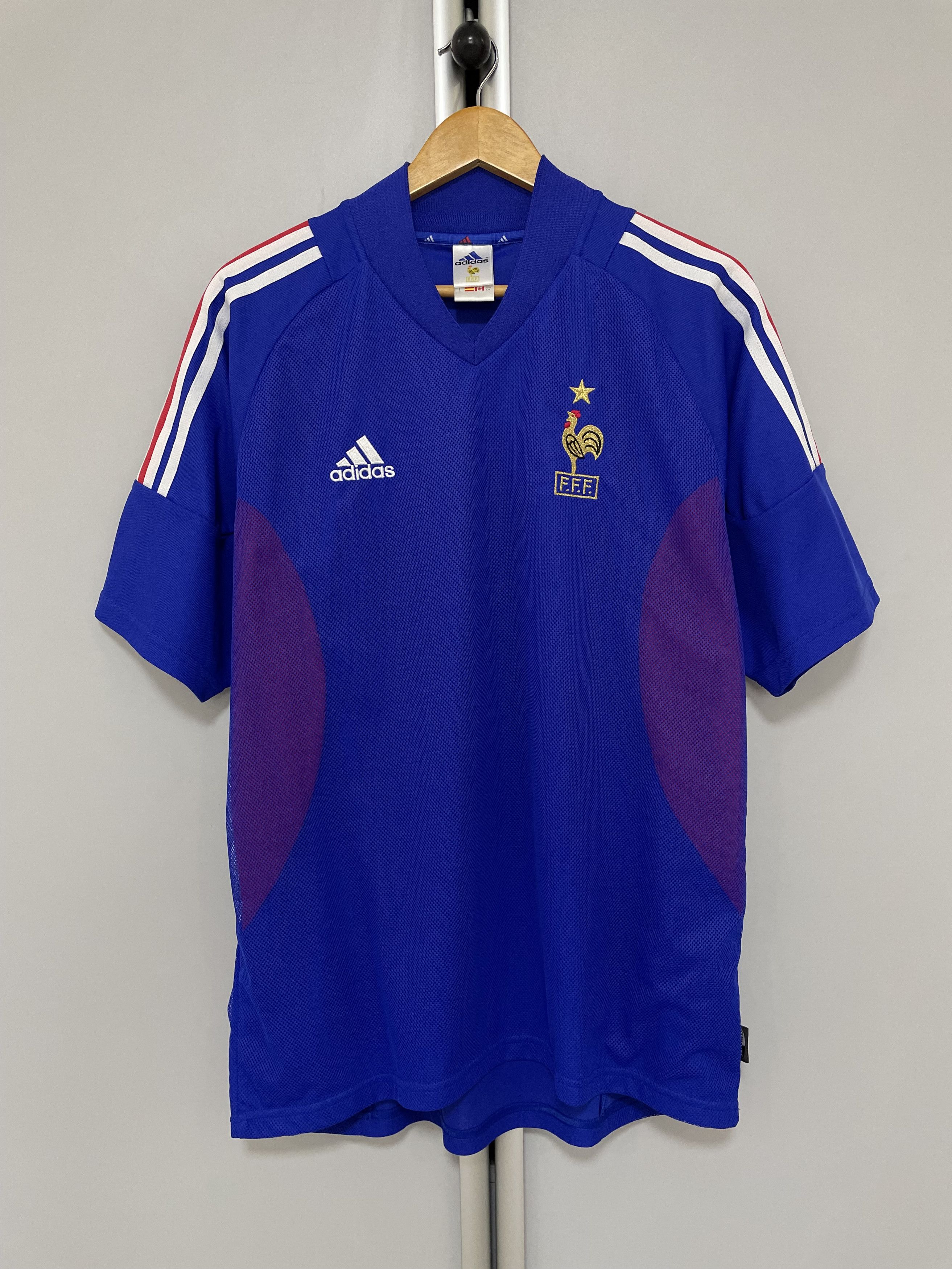 Adidas ADIDAS 2002 France #10 ZIDANE Jersey Soccer Football FFF Size US L / EU 52-54 / 3 - 3 Thumbnail