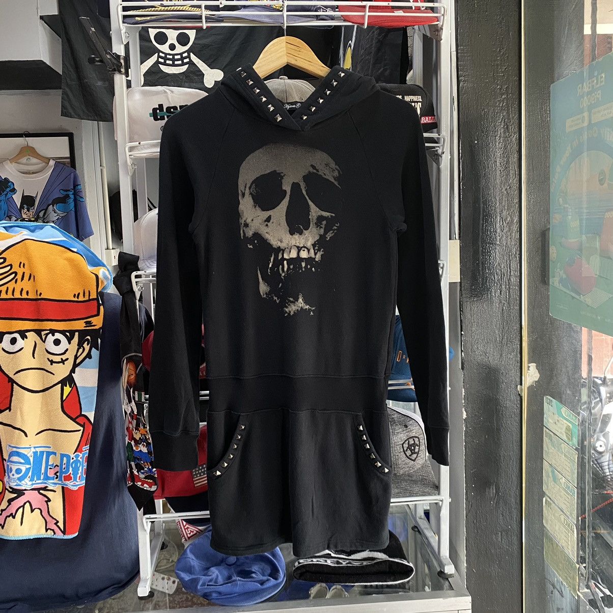 image of Hysteric Glamour Studded Skull Strawberry Hoodie in Black, Women's (Size Small)
