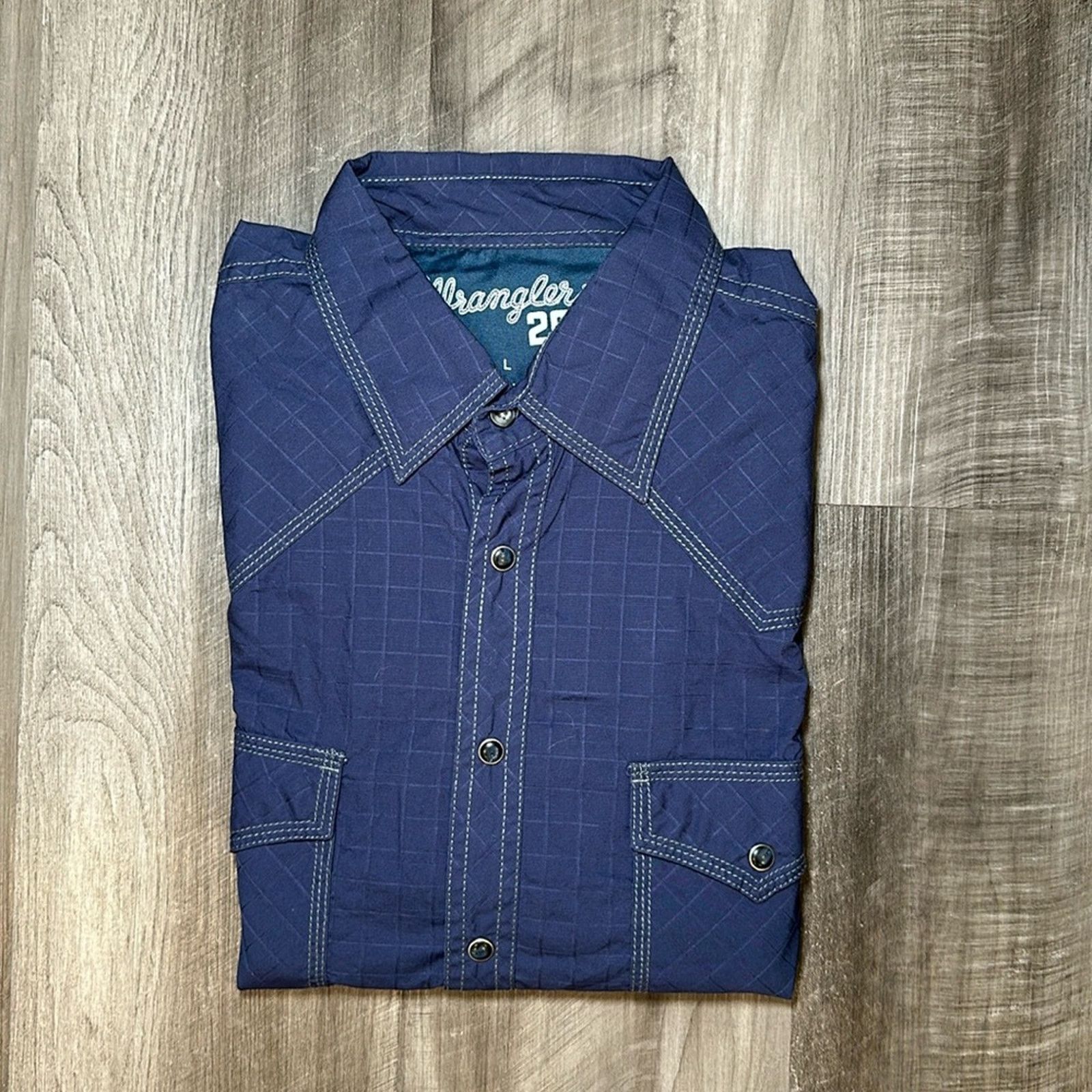Wrangler Wrangler 20X Western Long Sleeve Pearl Snap Button - Large Size US L / EU 52-54 / 3 - 1 Thumbnail